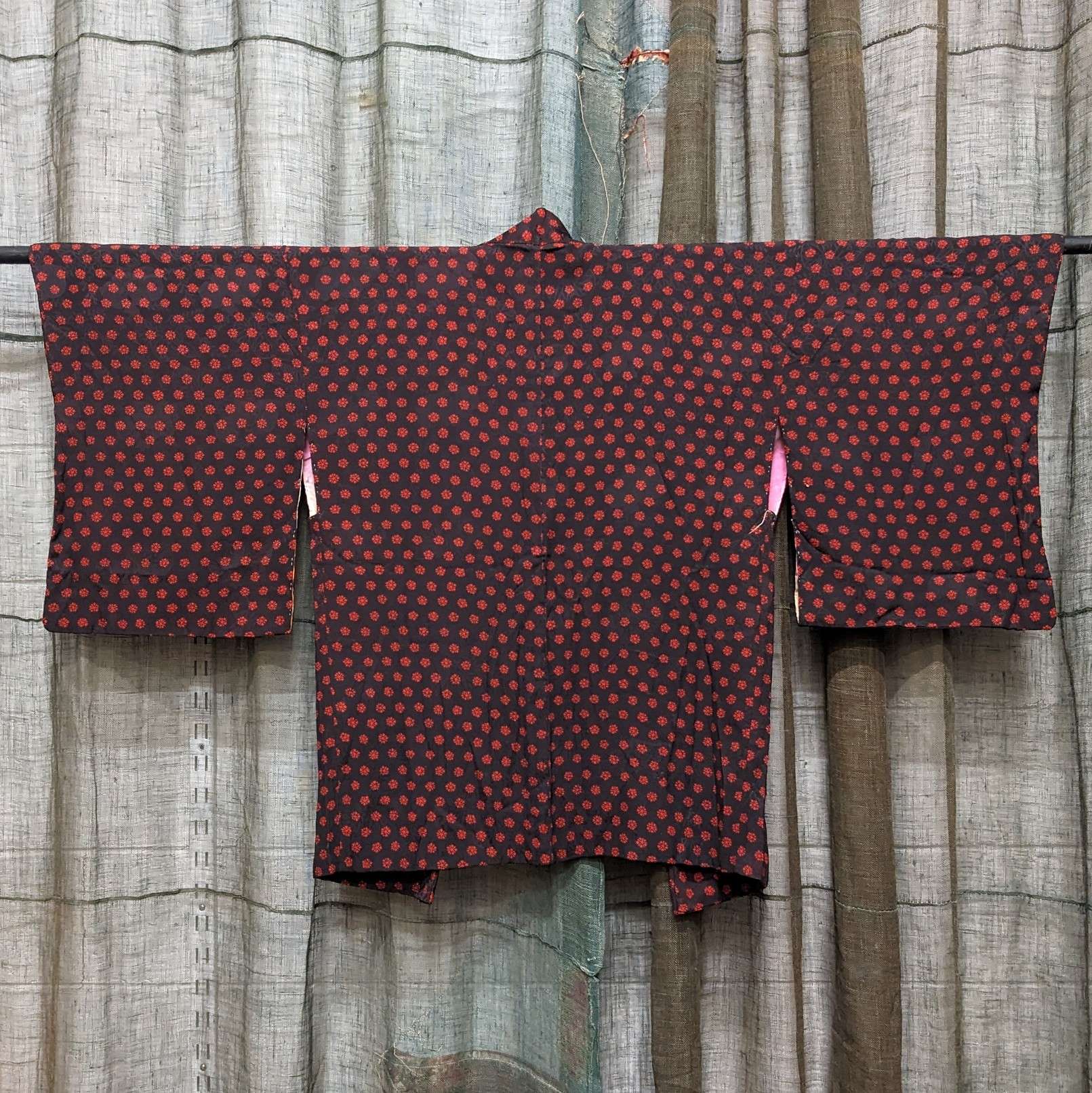 Japanese Haori-Kimono Jacket - Soft drape flower dot design
