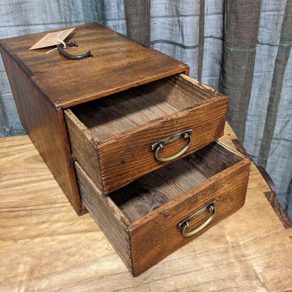 Japanese Two-Drawer Document Box - Cedar