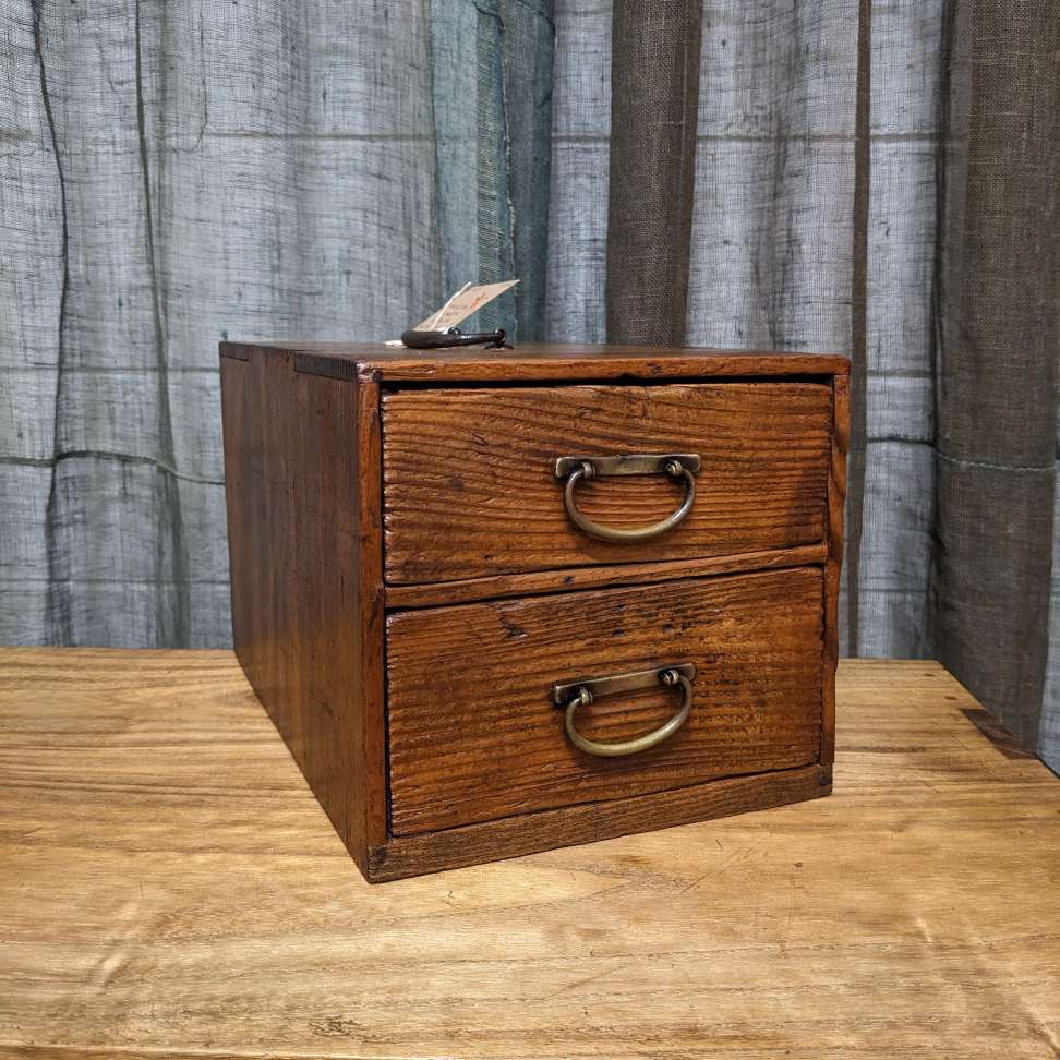Japanese Two-Drawer Document Box - Cedar