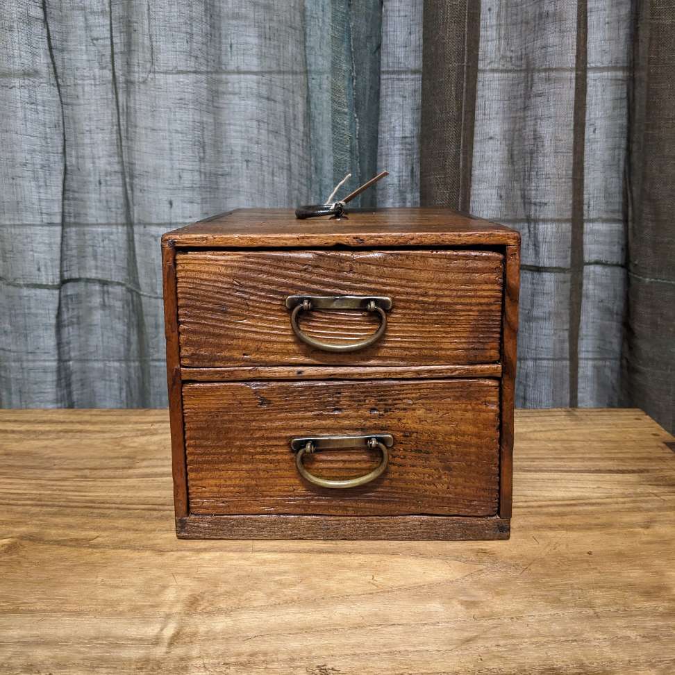 Japanese Two-Drawer Document Box - Cedar