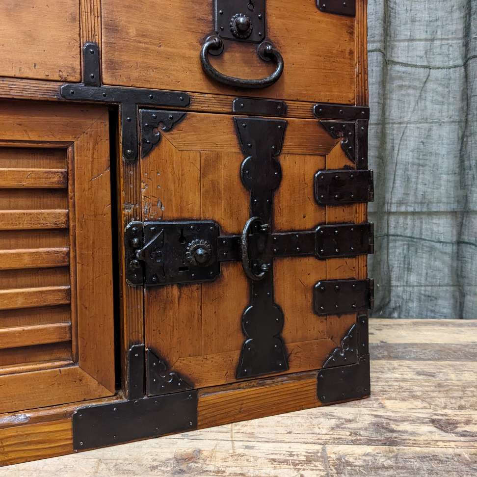 Japanese Choba Dansu, Merchant’s Chest – Cedar, Cypress & Iron | Meiji