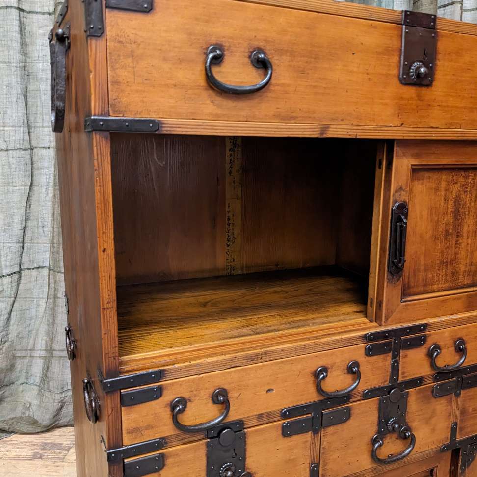 Japanese Choba Dansu, Merchant’s Chest – Cedar, Cypress & Iron | Meiji