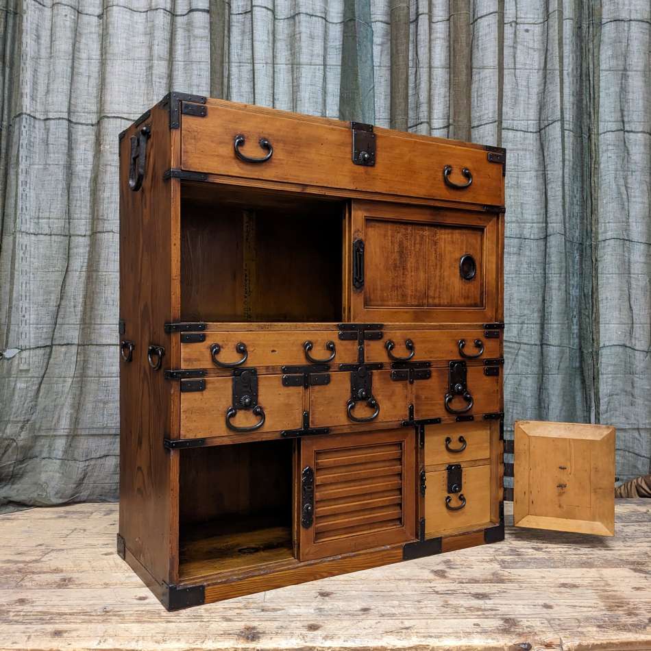 Japanese Choba Dansu, Merchant’s Chest – Cedar, Cypress & Iron | Meiji