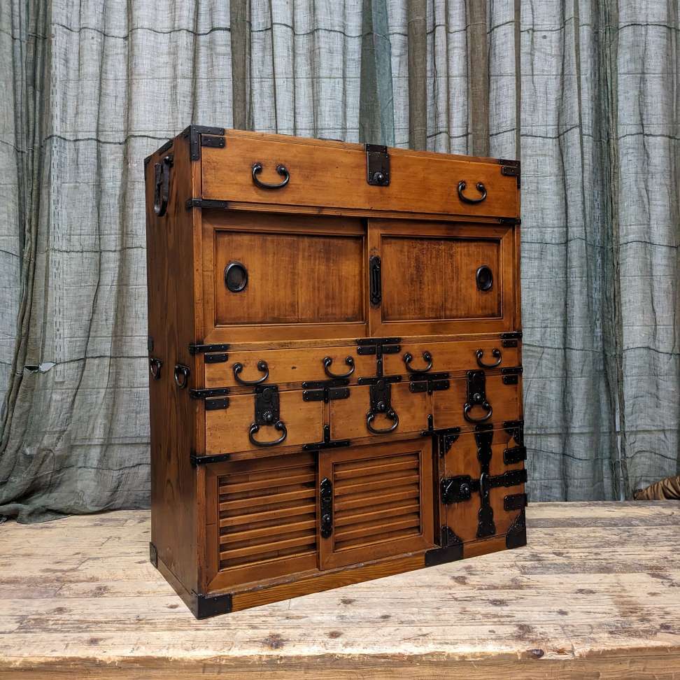 Japanese Choba Dansu, Merchant’s Chest – Cedar, Cypress & Iron | Meiji