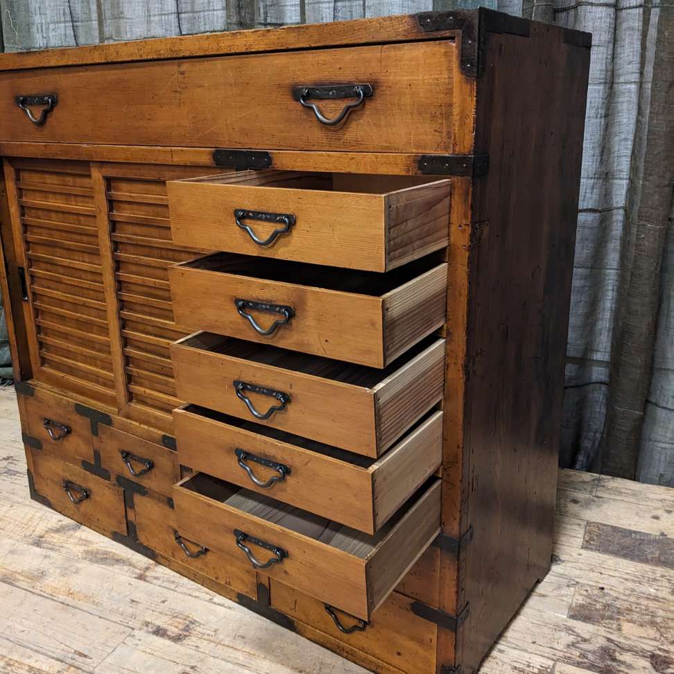 Japanese Choba Dansu, Merchant’s Chest – Cedar, Cypress & Copper | Meiji