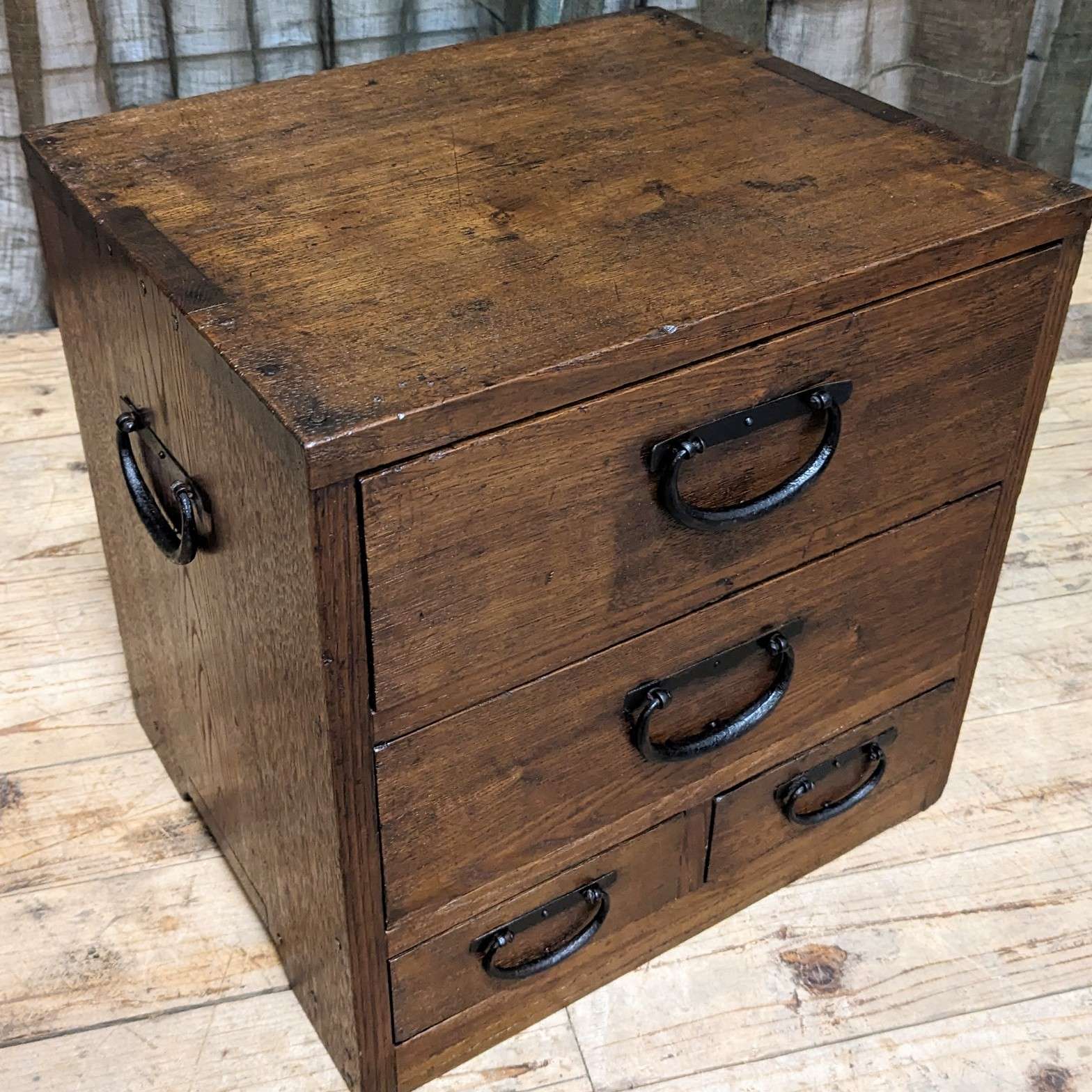 Japanese Small Document Chest - Elm | Meiji c.1900