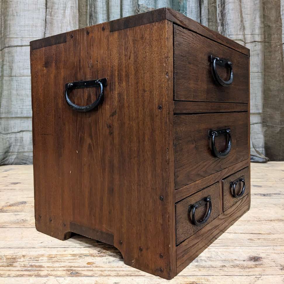 Japanese Small Document Chest - Elm | Meiji c.1900