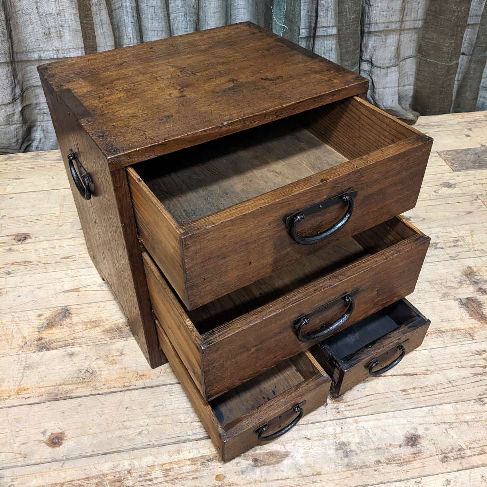 Japanese Small Document Chest - Elm | Meiji c.1900