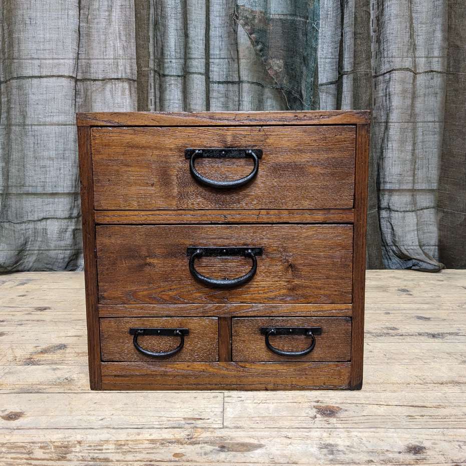 Japanese Small Document Chest - Elm | Meiji c.1900