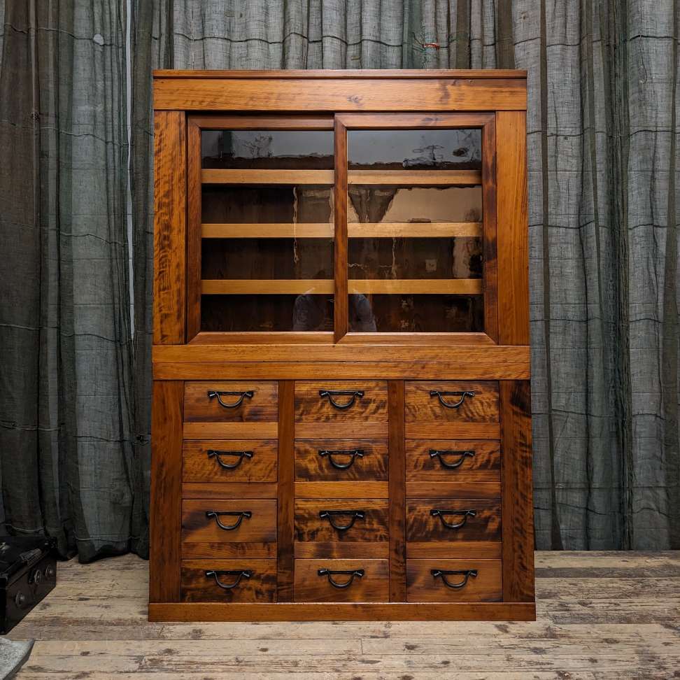Japanese Shop Display Cabinet - Cedar & Cypress | Meiji, Late 1800's