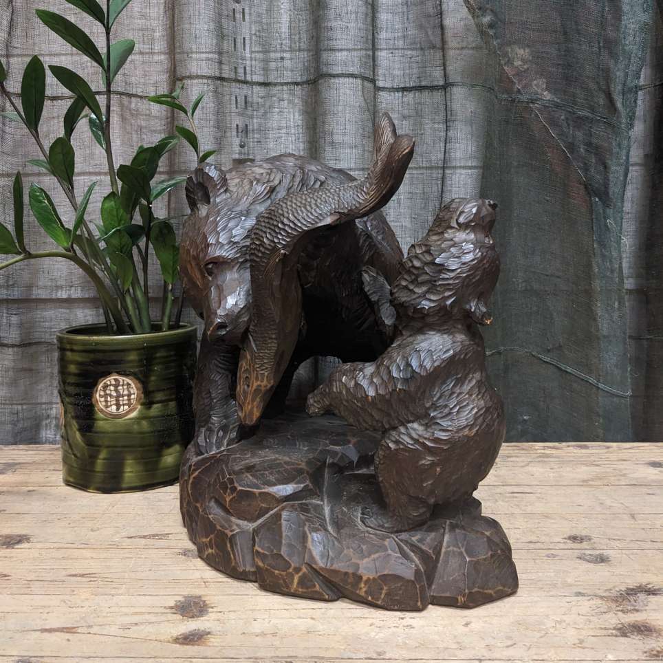 Japanese Carved Wooden Bears, Kibori Kuma