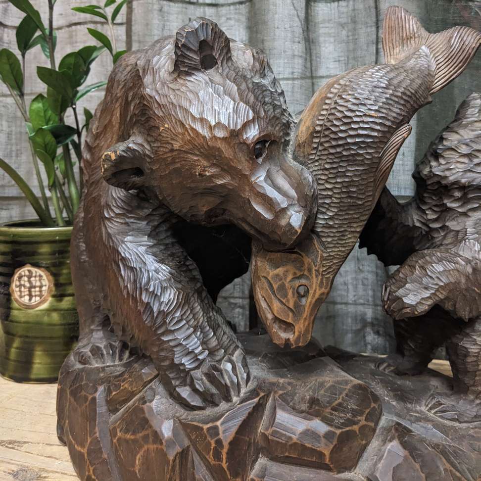 Japanese Carved Wooden Bears, Kibori Kuma