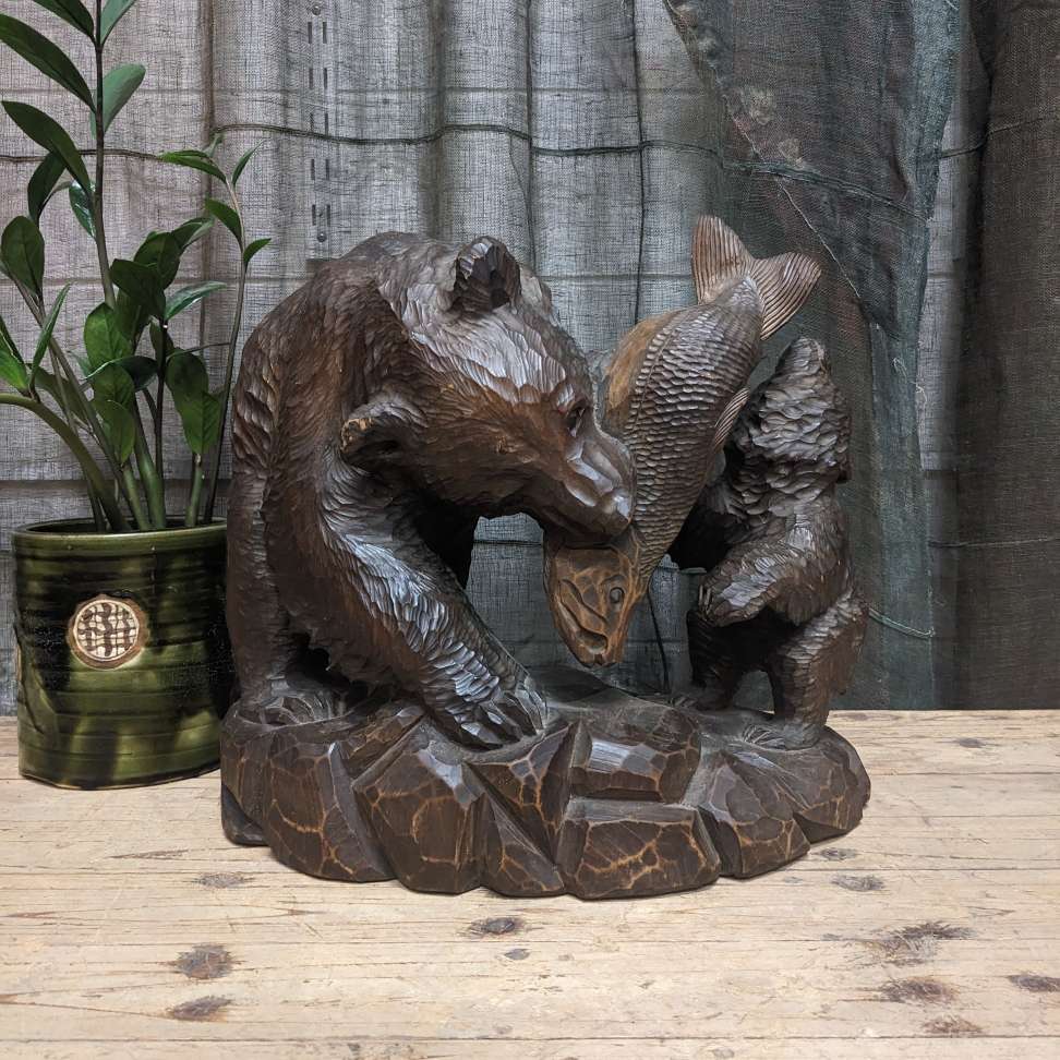 Japanese Carved Wooden Bears, Kibori Kuma