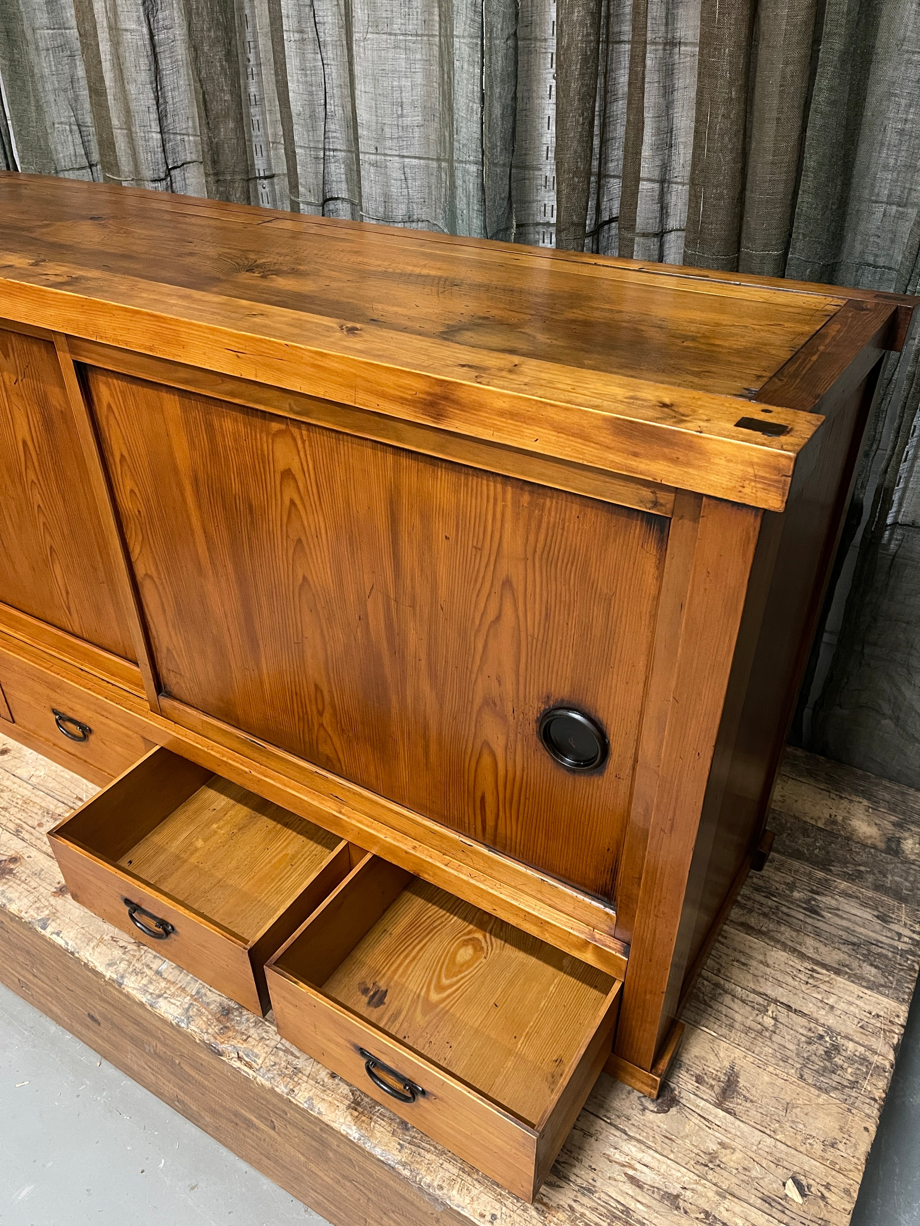 Antique Japanese Sideboard - Cedar & Cypress | Meiji