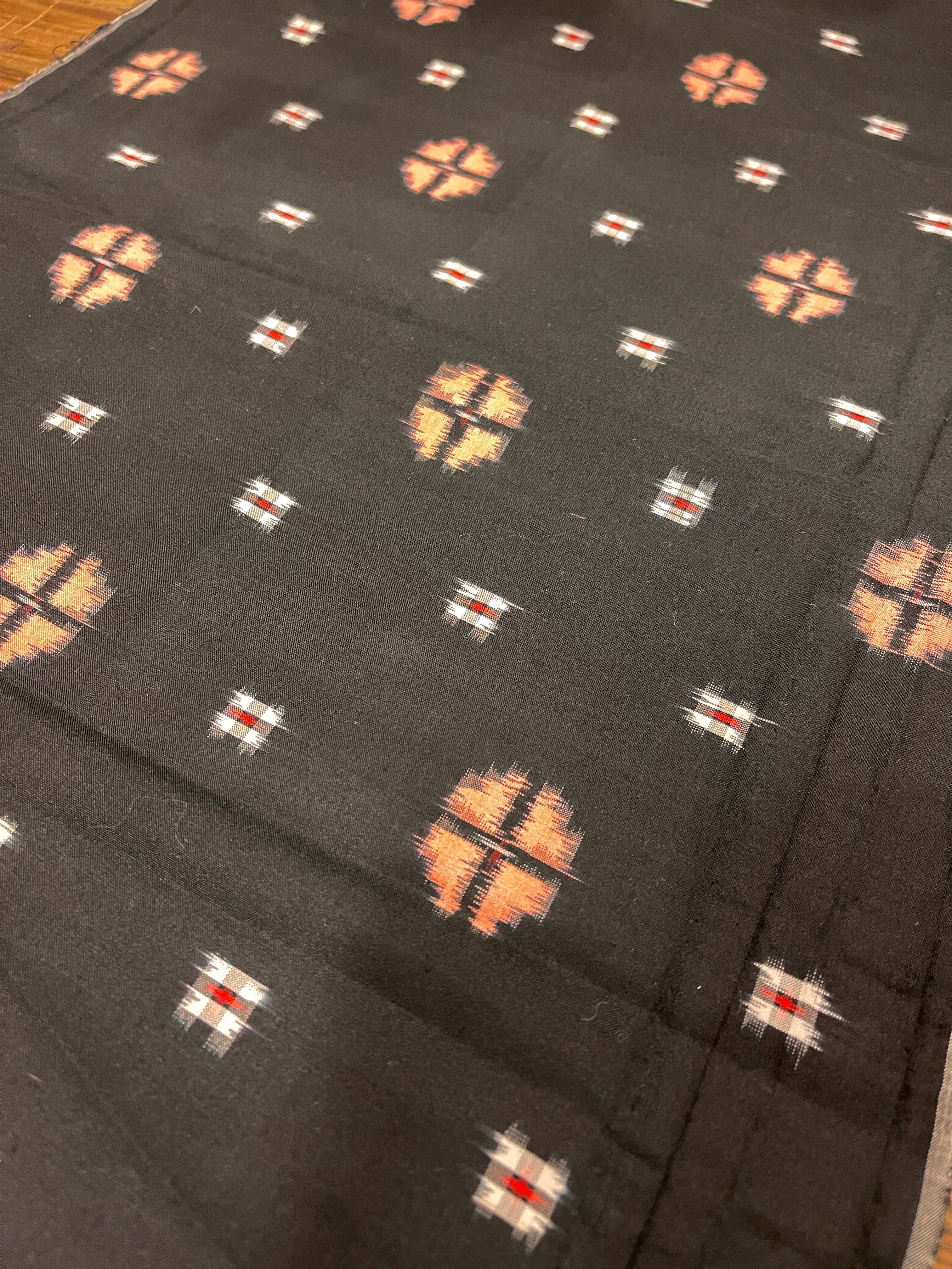 Japanese Silk Black & Pink Meisen