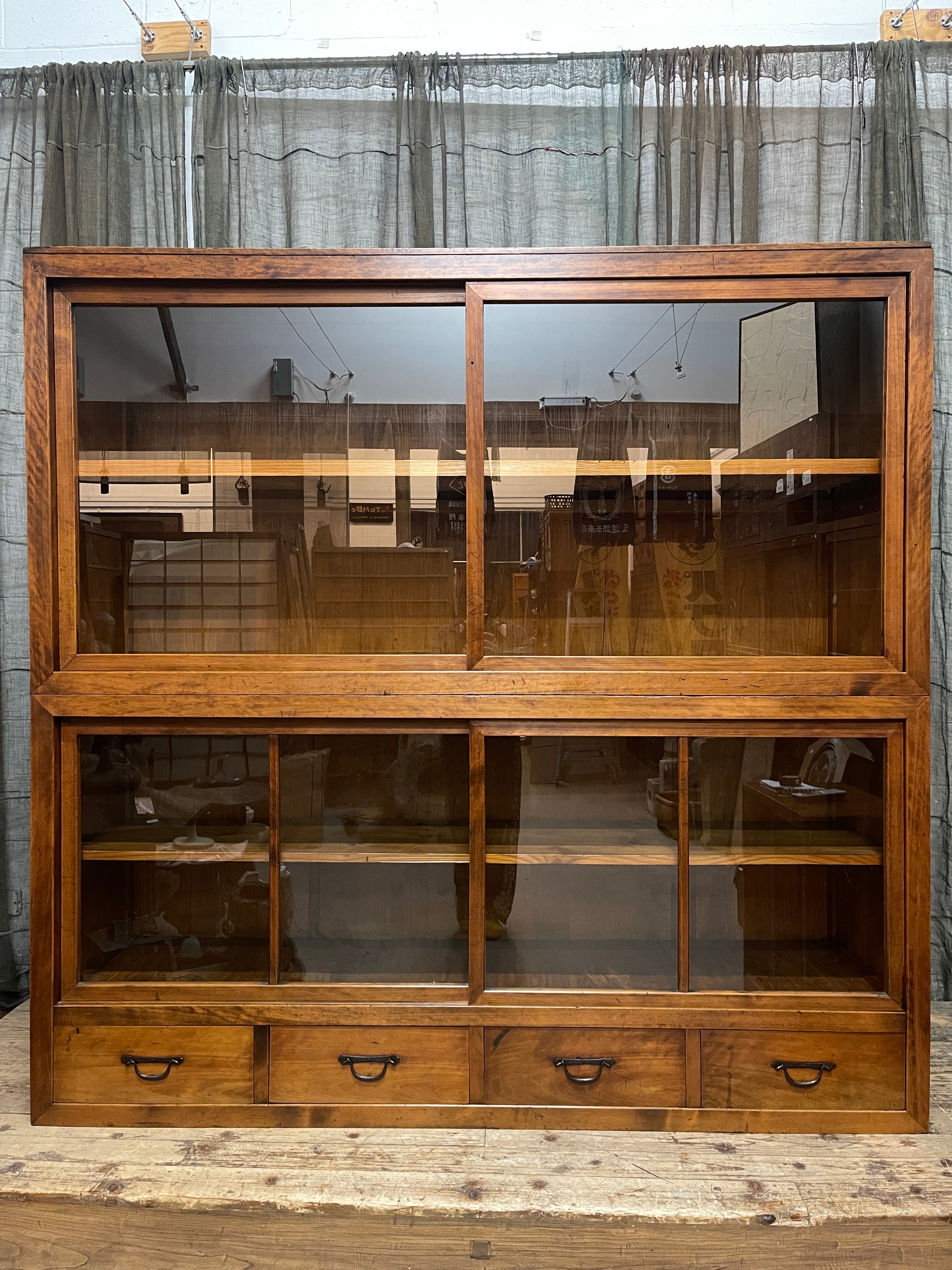 Japanese Shop Display Cabinet, Misedansu - Cedar & Cypress | Meiji