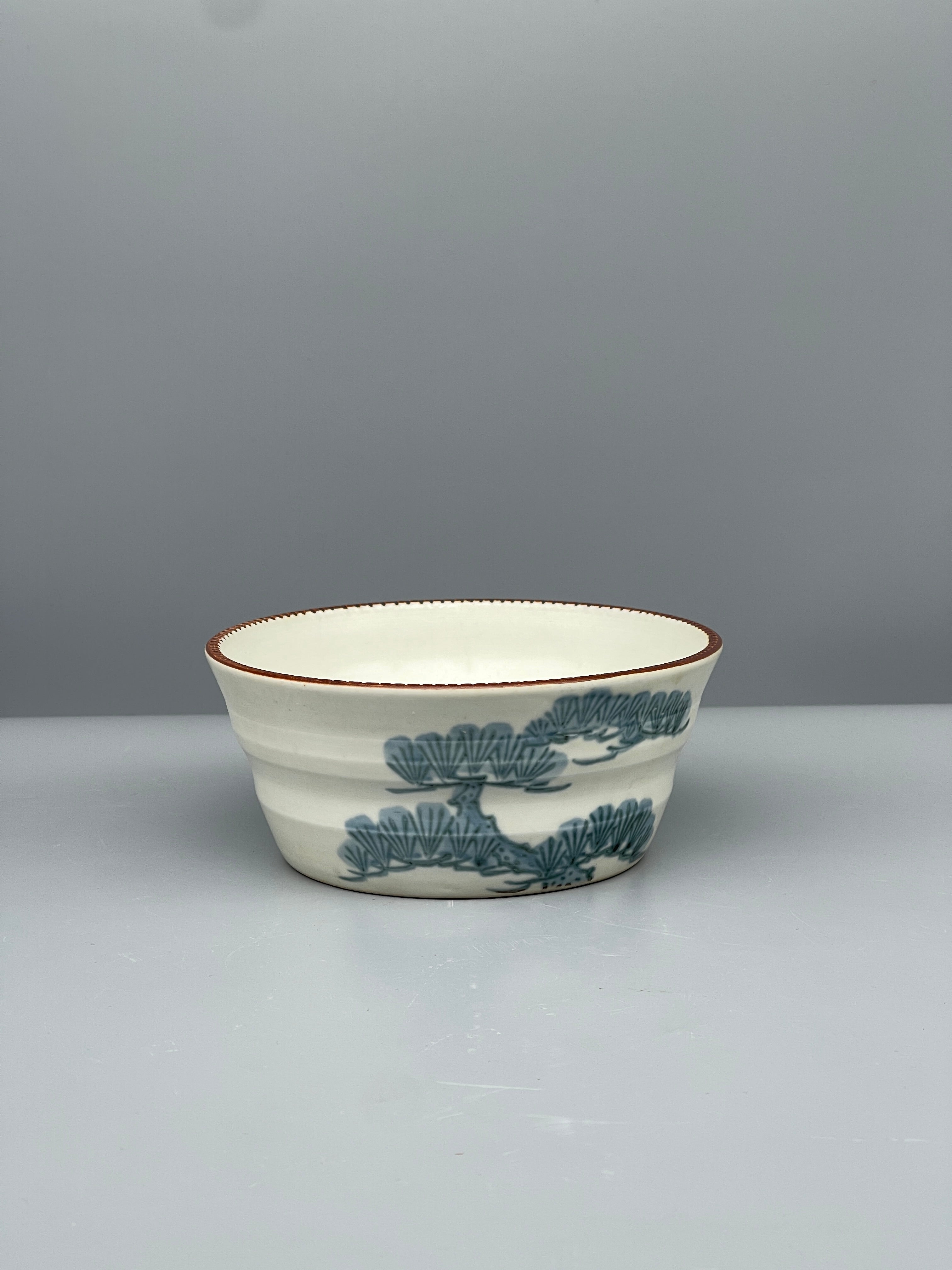 Japanese Bowl, Blue & White Matsu Pine Motif