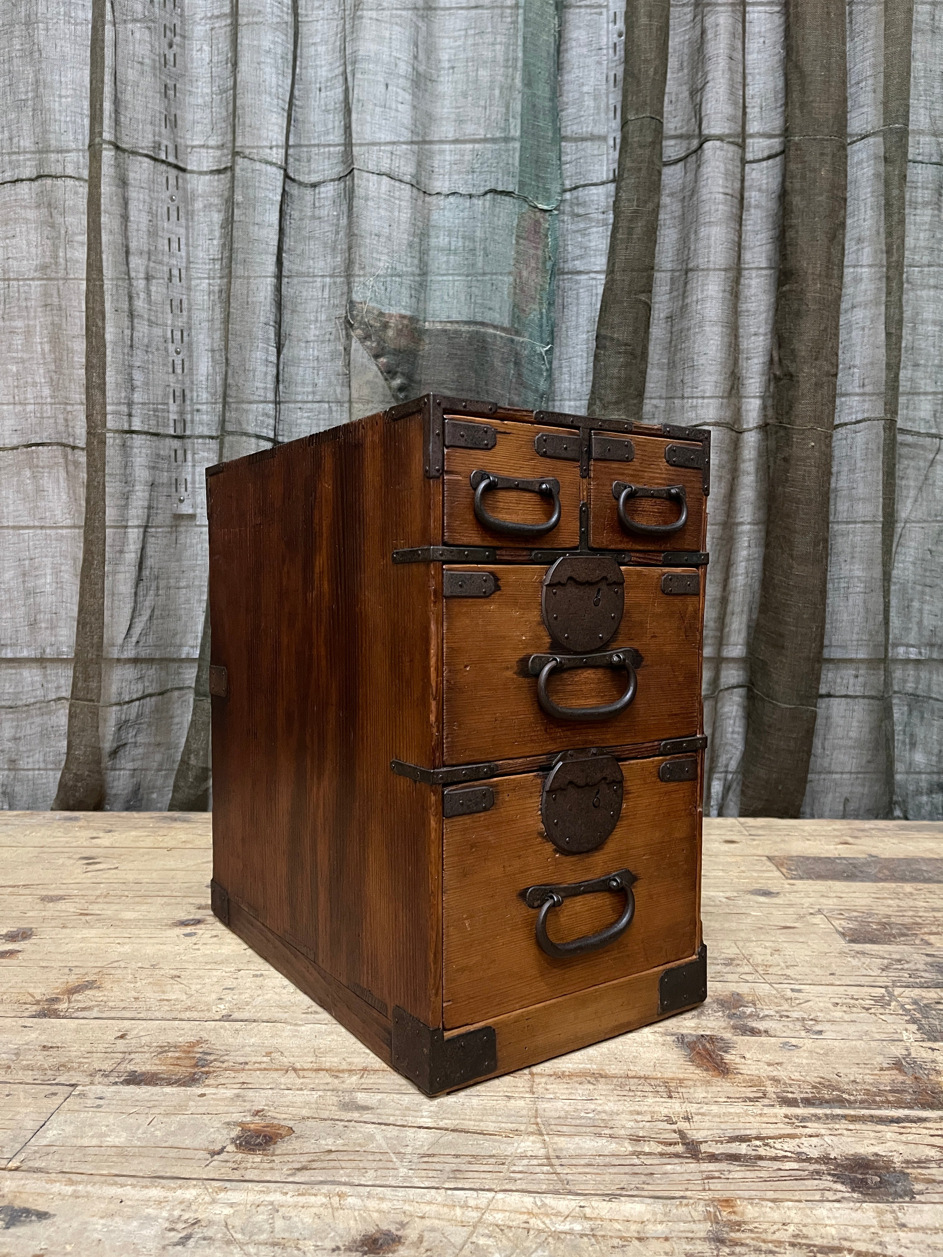 Japanese Four-Drawer Document Box - Cypress