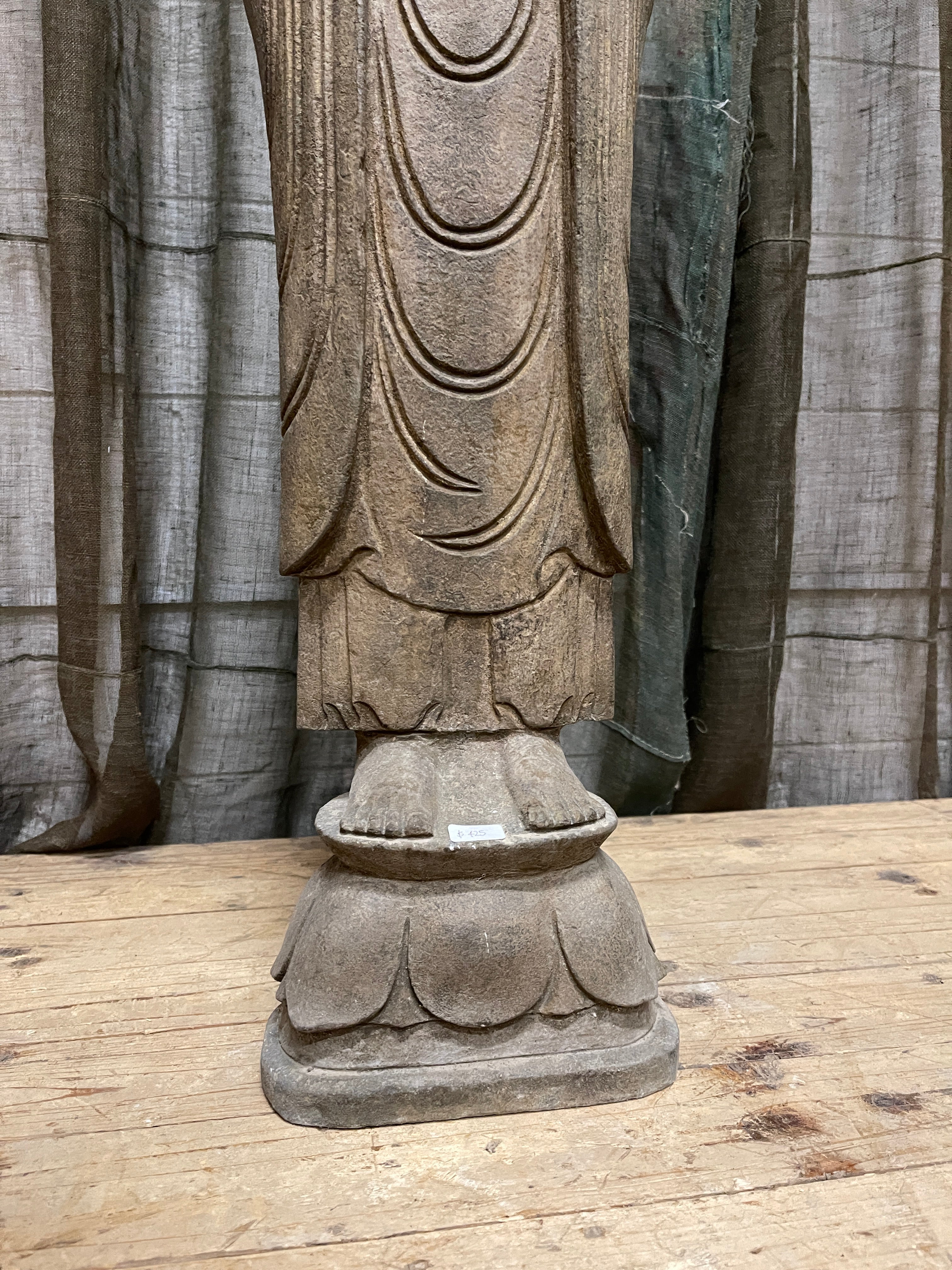 Chinese Standing Stone Buddha Statue, Namaskara Mudra
