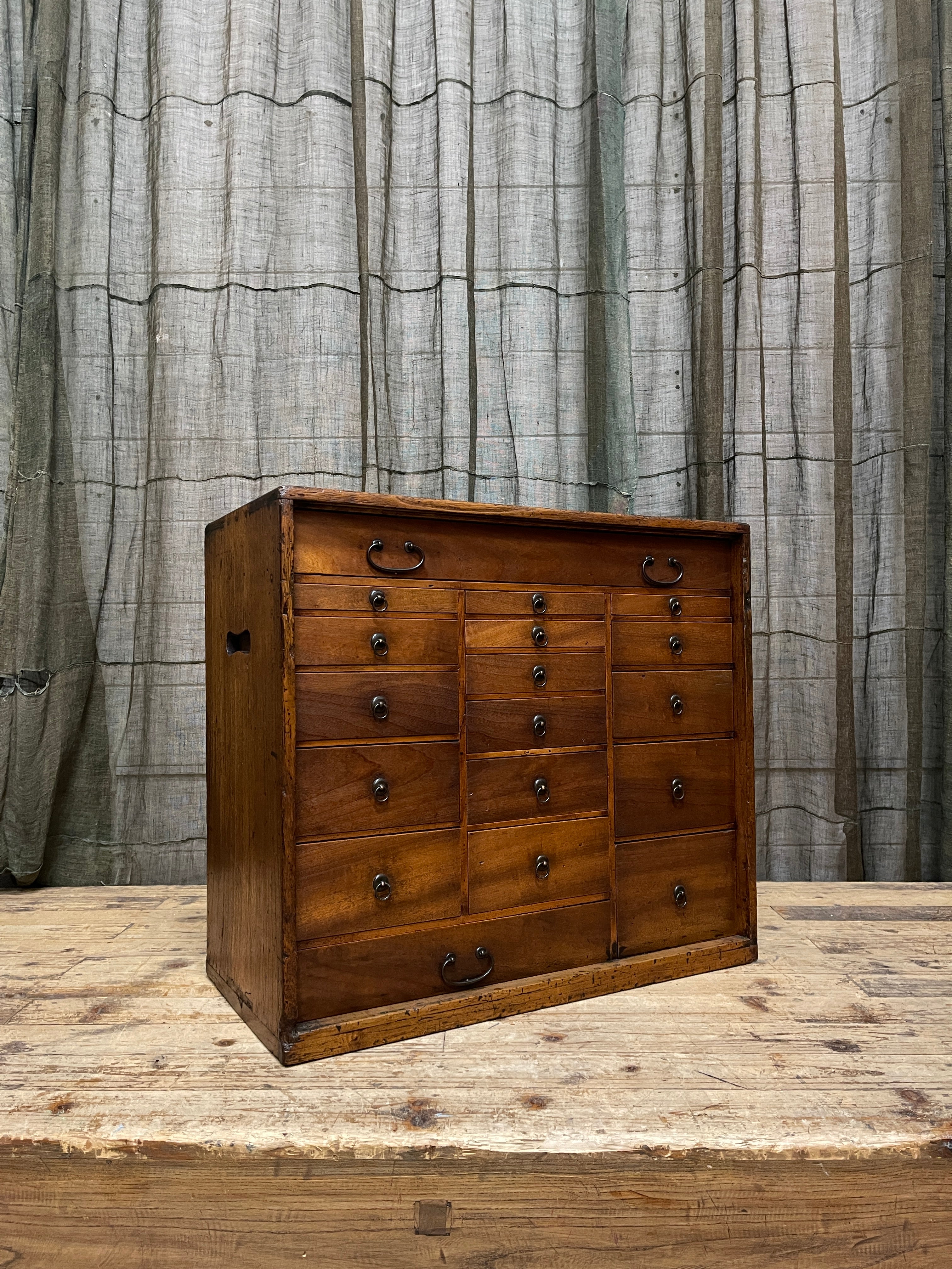 Antique Japanese Multi Drawer Chest - Paulownia & Elm | Meiji c.1900