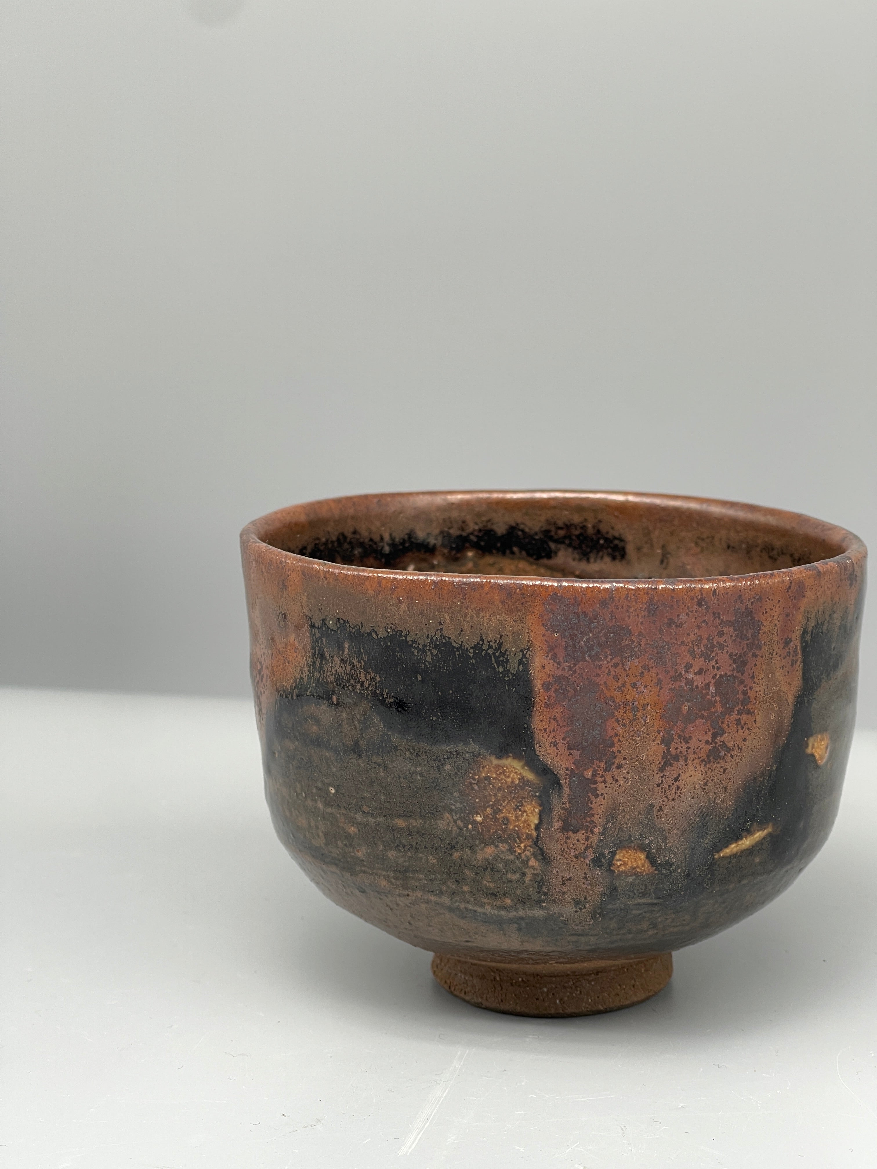 Vintage Japanese Chawan Tea Bowl - Stoneware, Tenmoku Glaze