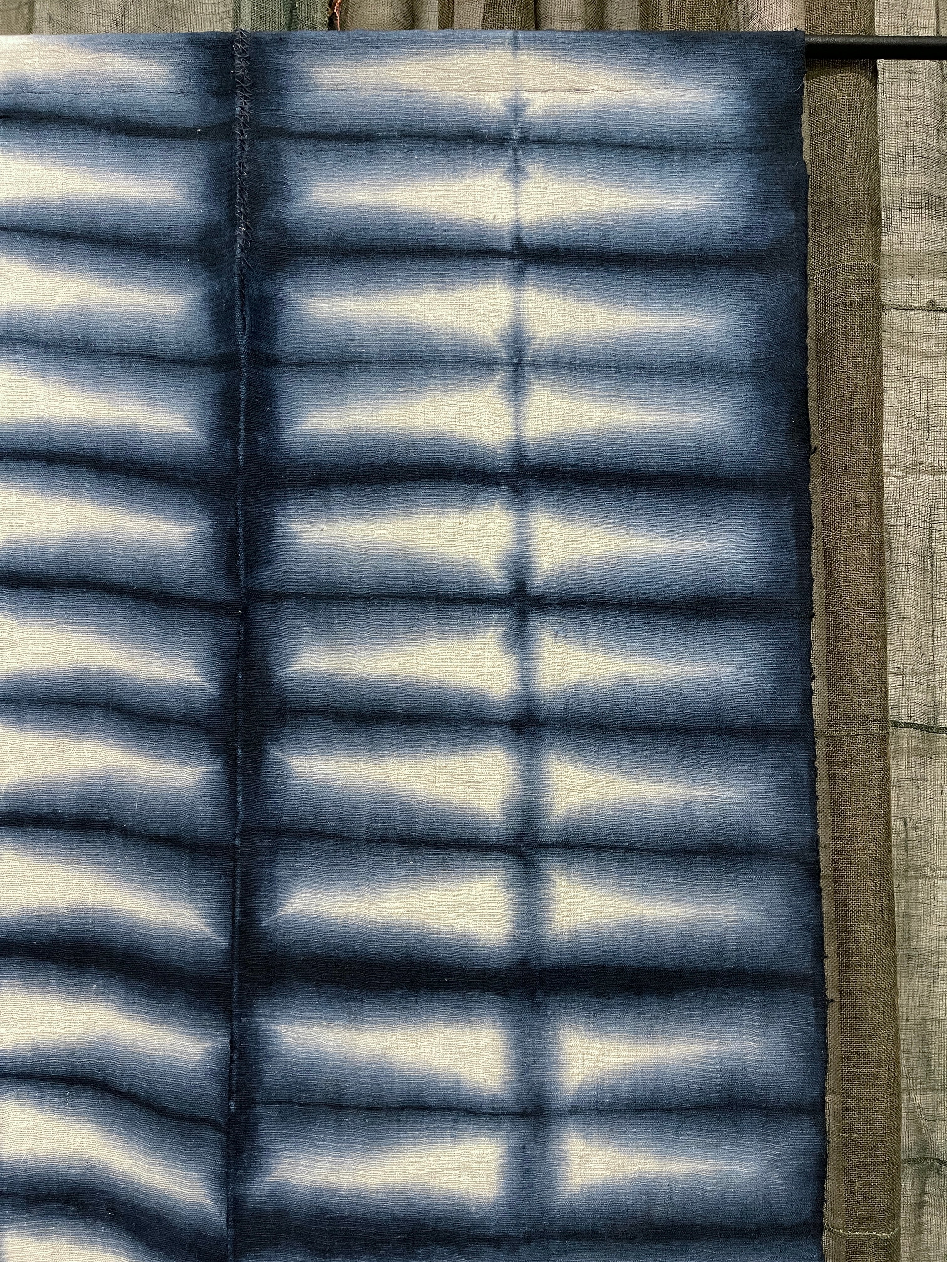 Vintage Hemp Japanese Noren, Panelled Curtain