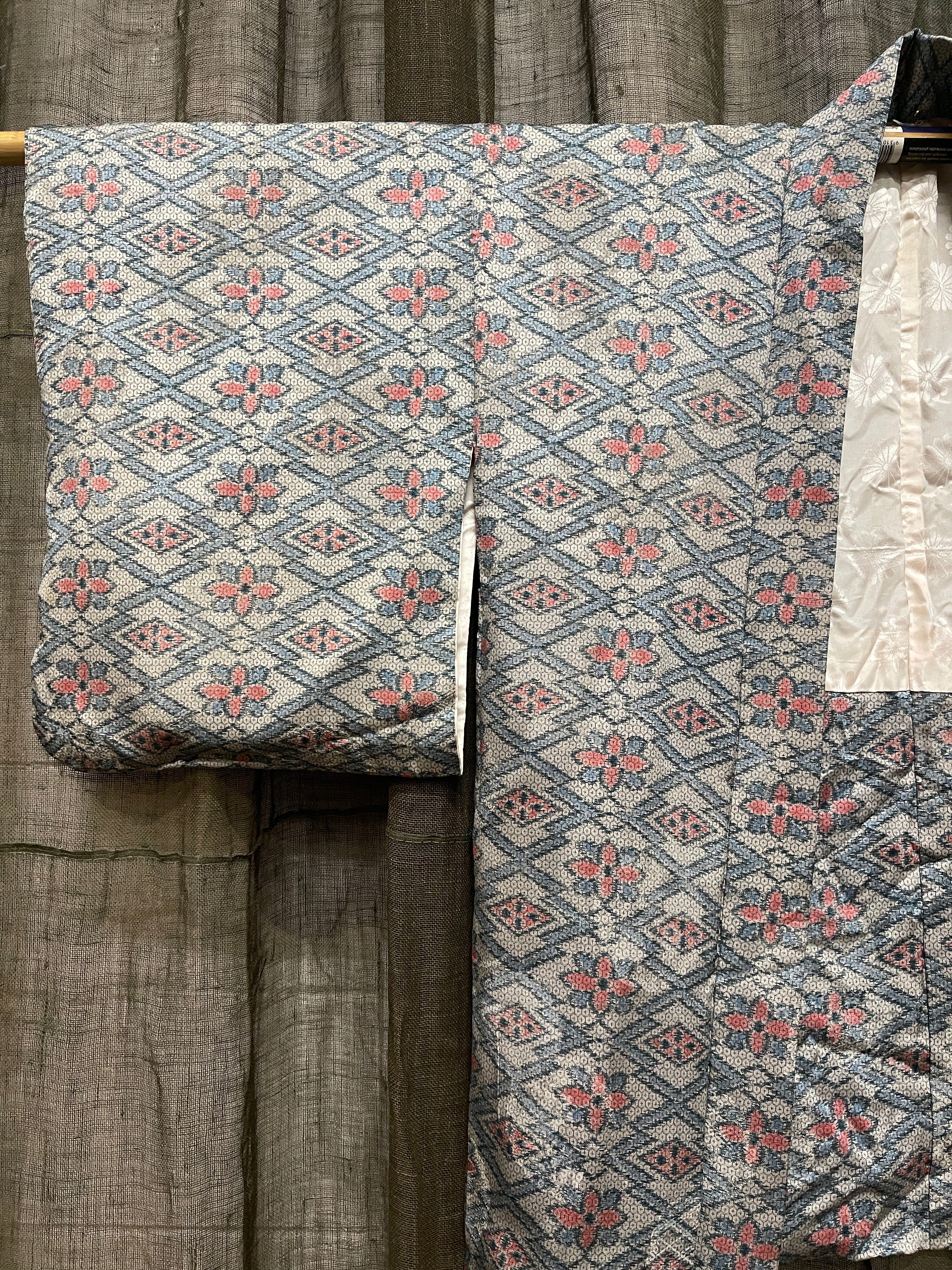 Japanese Haori-Kimono Jacket - Grey Silk