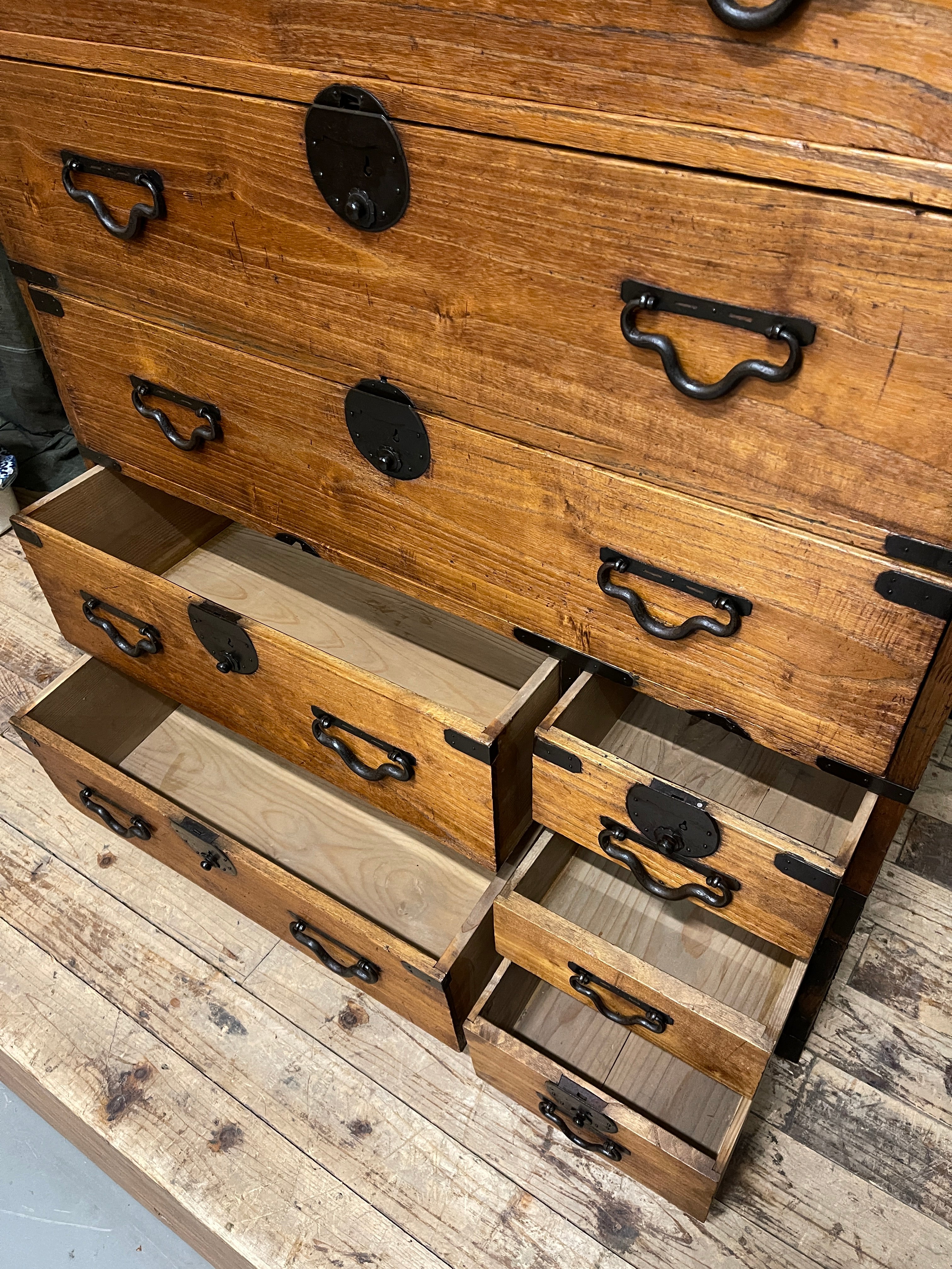Japanese Kimono Chest of Drawers - Cypress, Paulownia | Meiji, c.1890