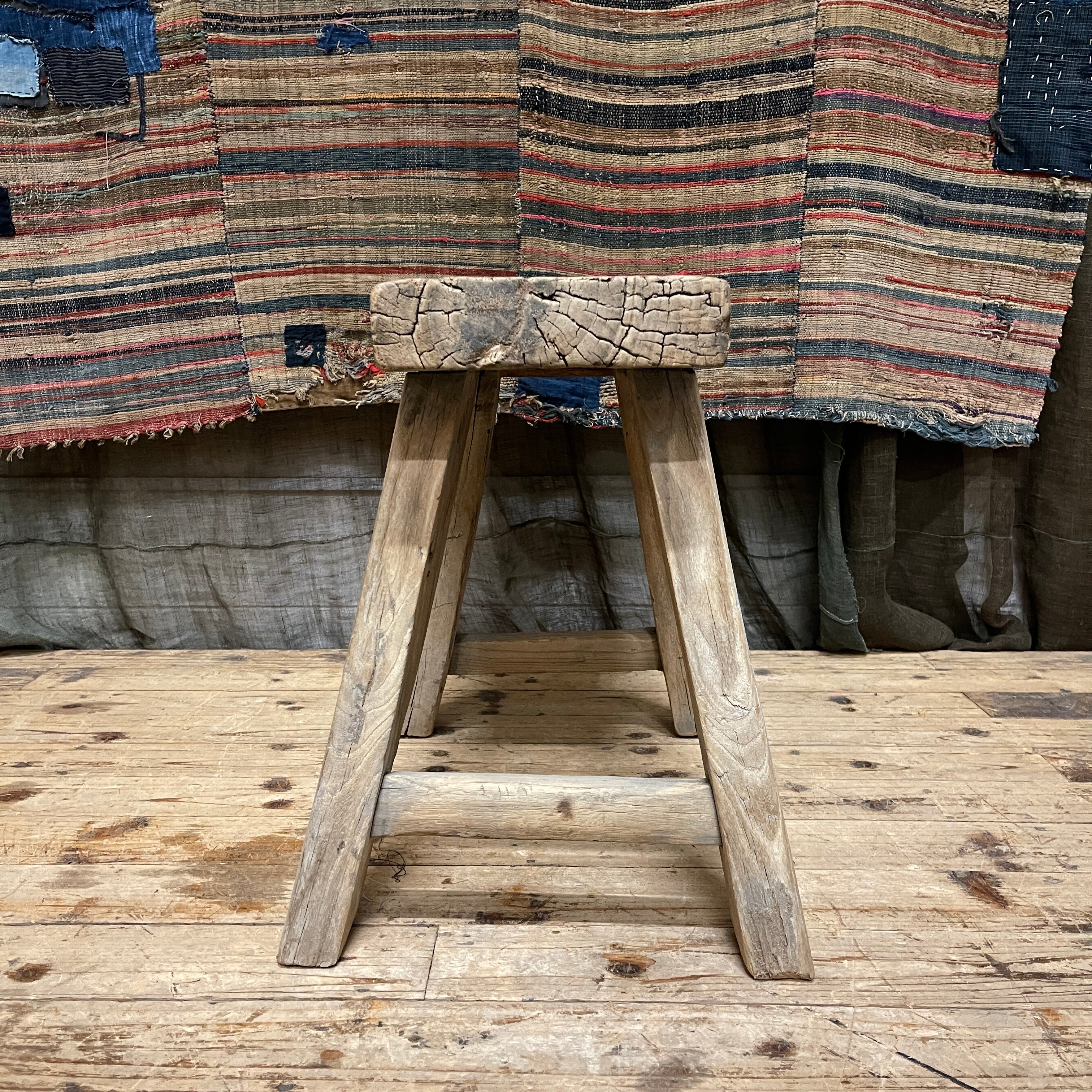 Chinese Provincial Elm Stool
