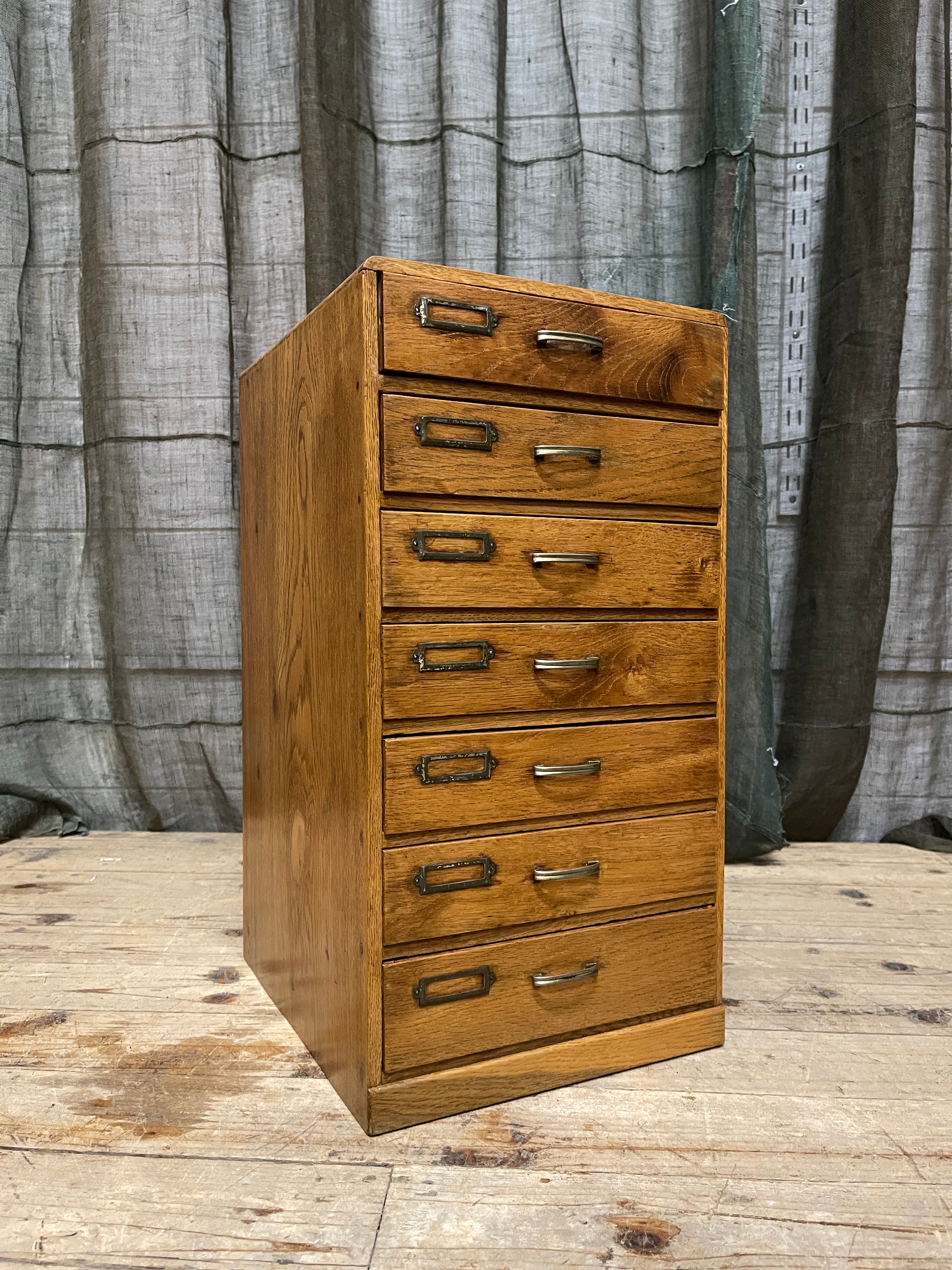 Vintage Japanese Document Drawers - Oak | Midcentury