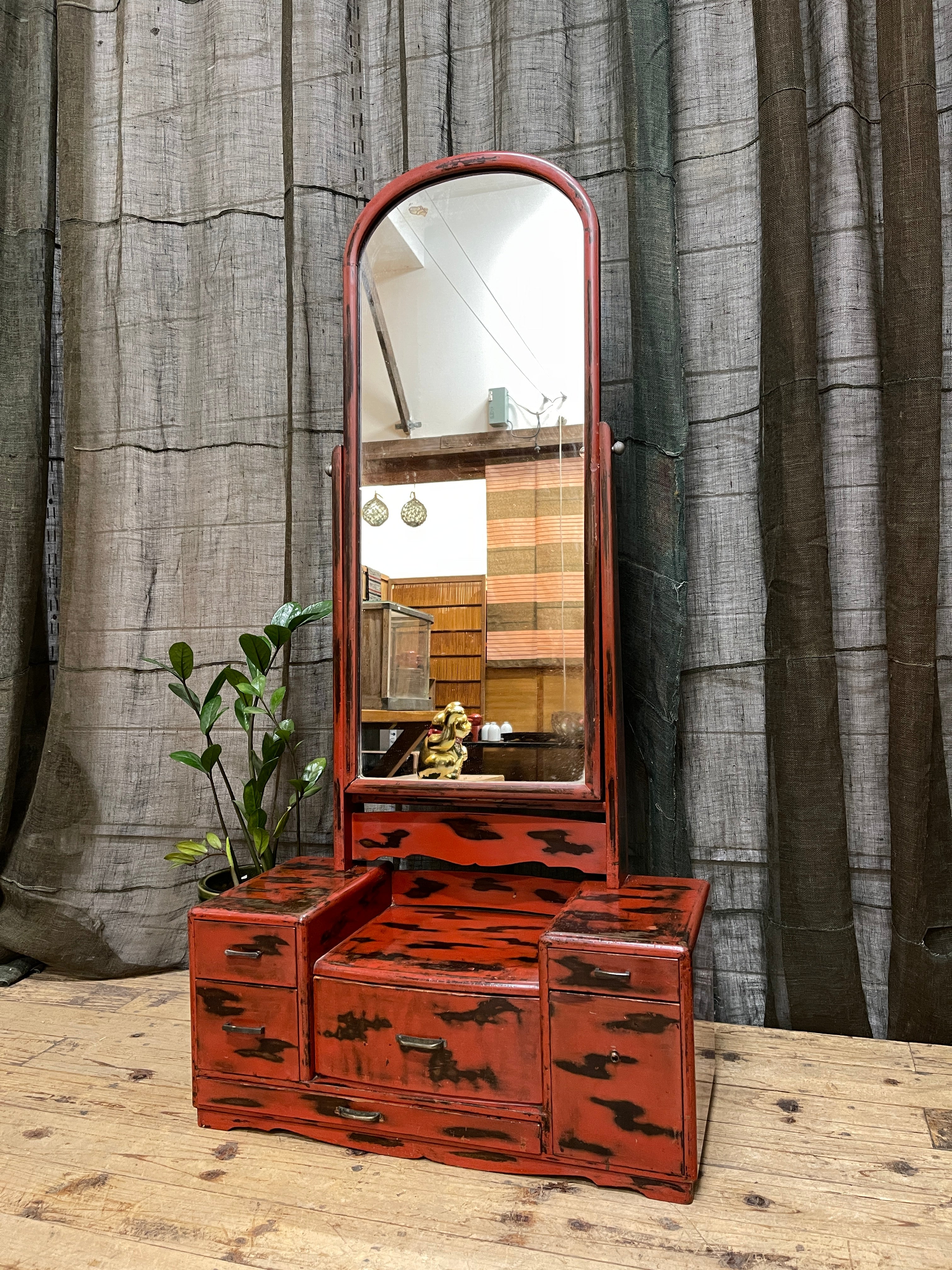 Japanese Lacquer Mirror Chest Kyo Dai | Taisho, c.1920