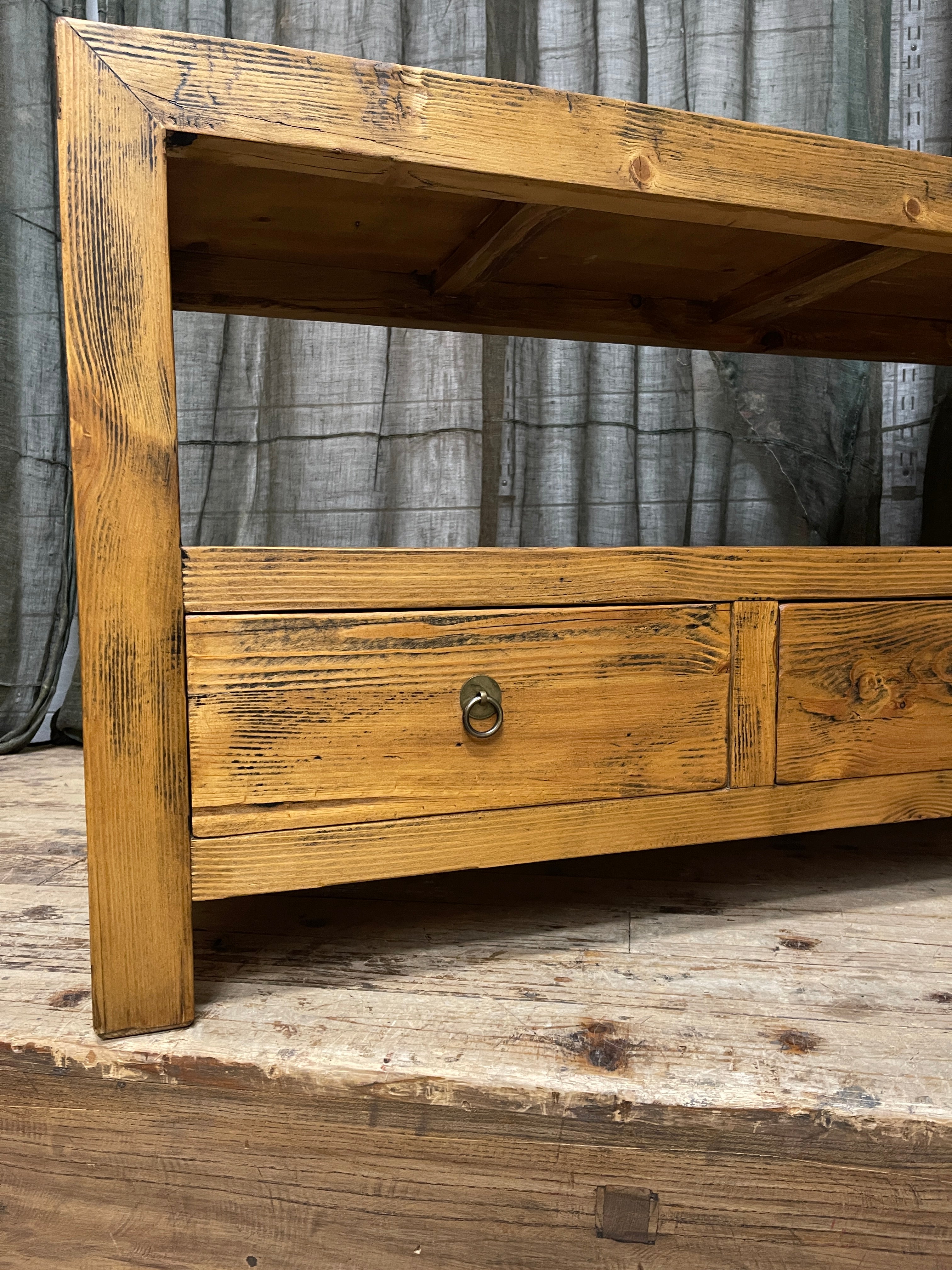Low Chinese Timber Cabinet, Recycled Cypress Wood