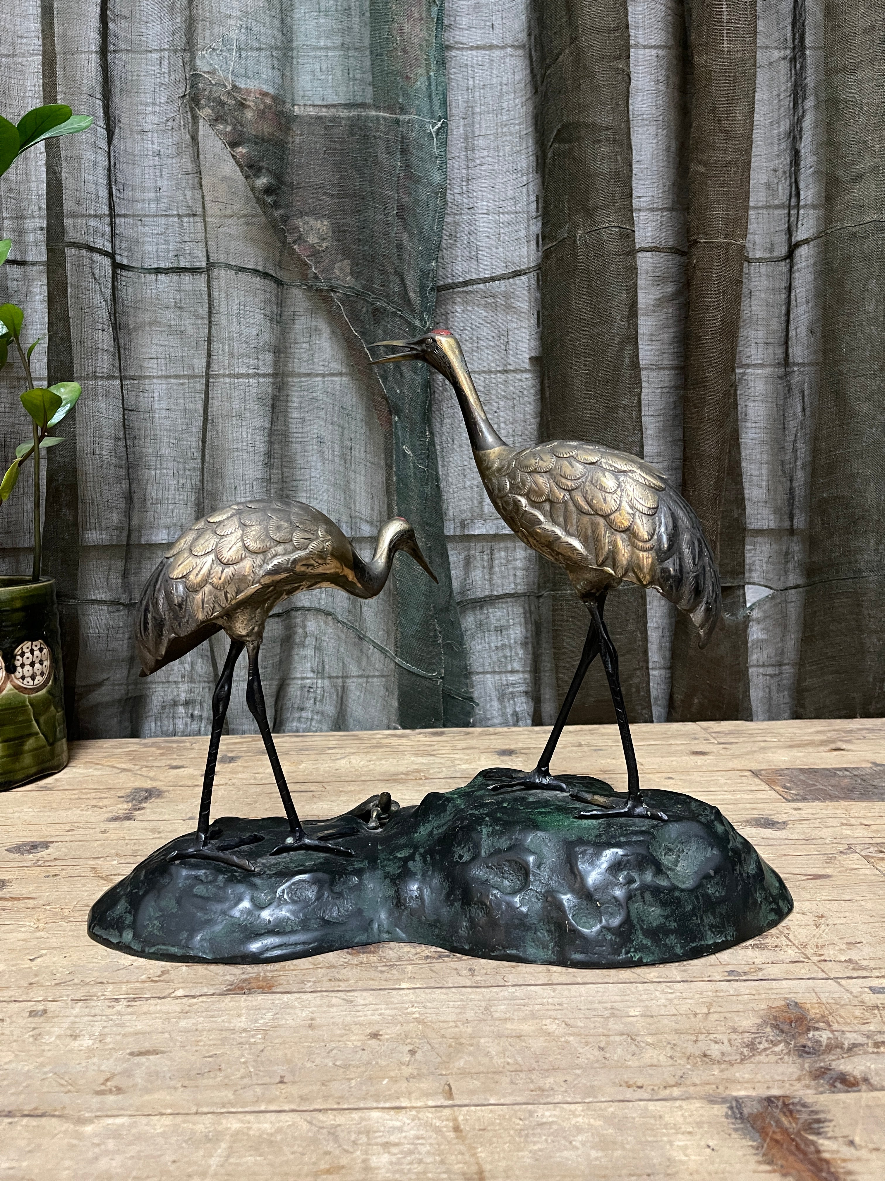 Japanes Okimono Of Two Cranes | c.1950