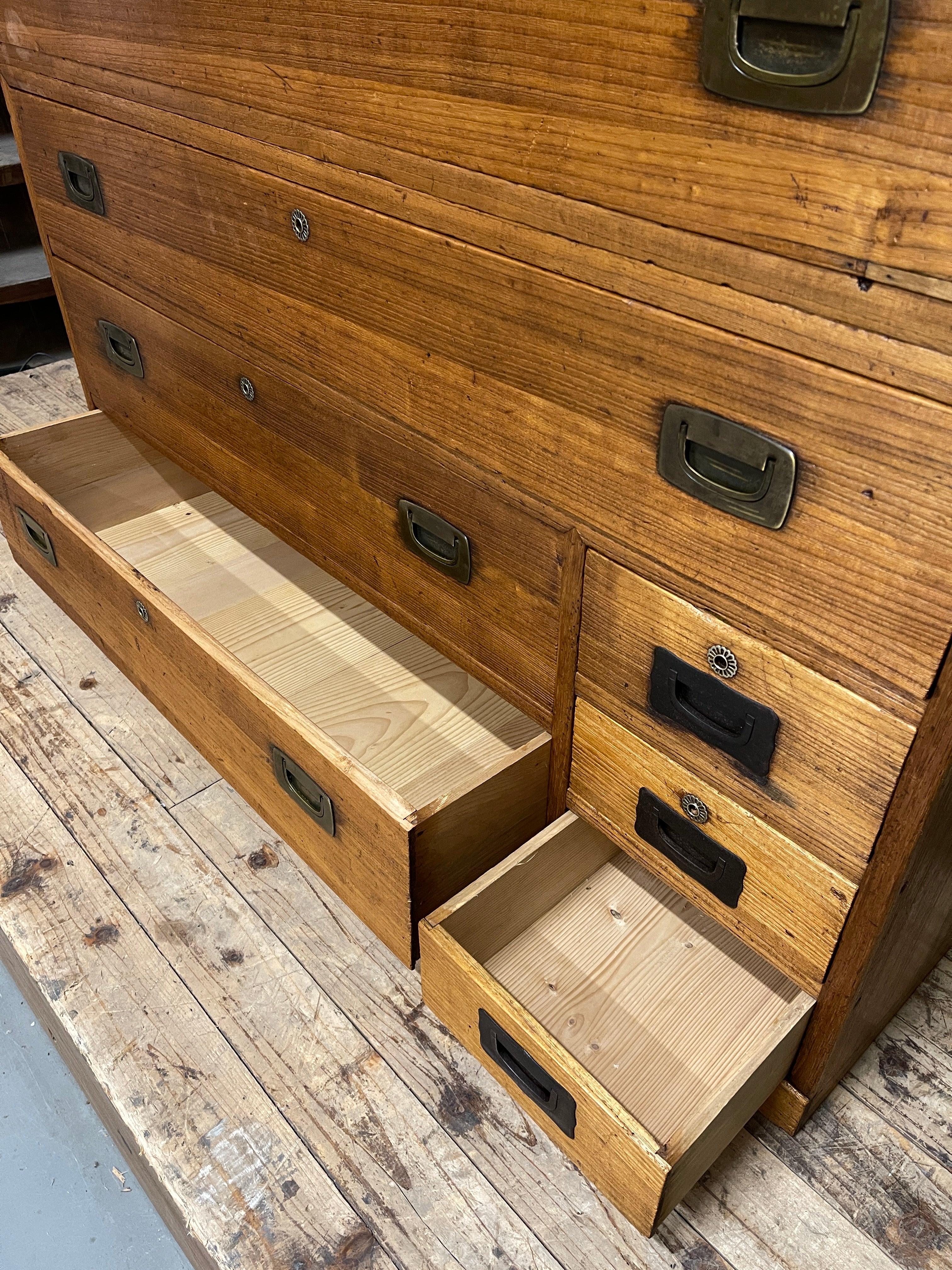 Vintage Japanese Kimono Storage Chest of Drawers - Cedar & Paulownia | C.1930