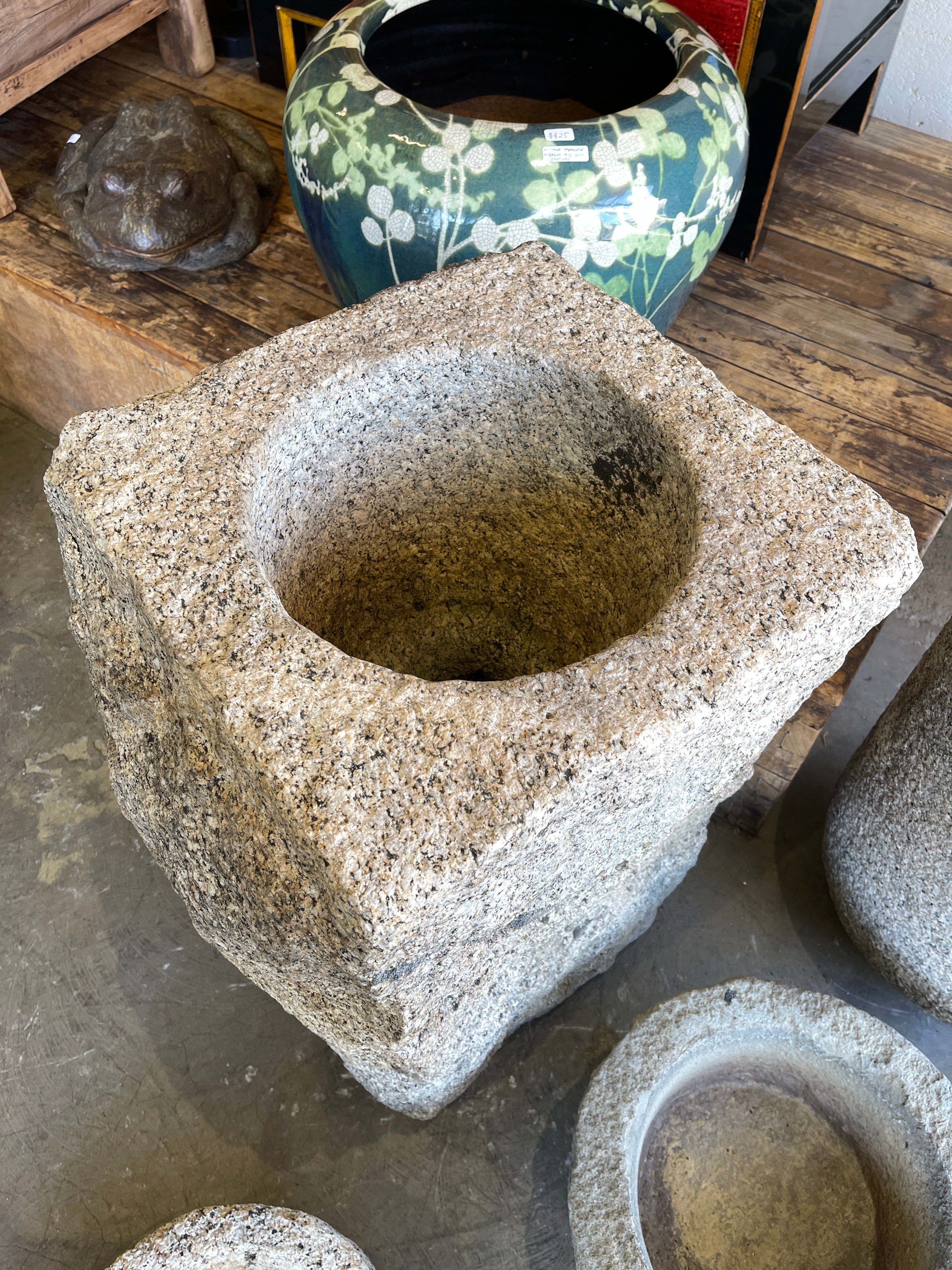 Japanese Chozubachi, Stone Water Basin - Granite | Meiji