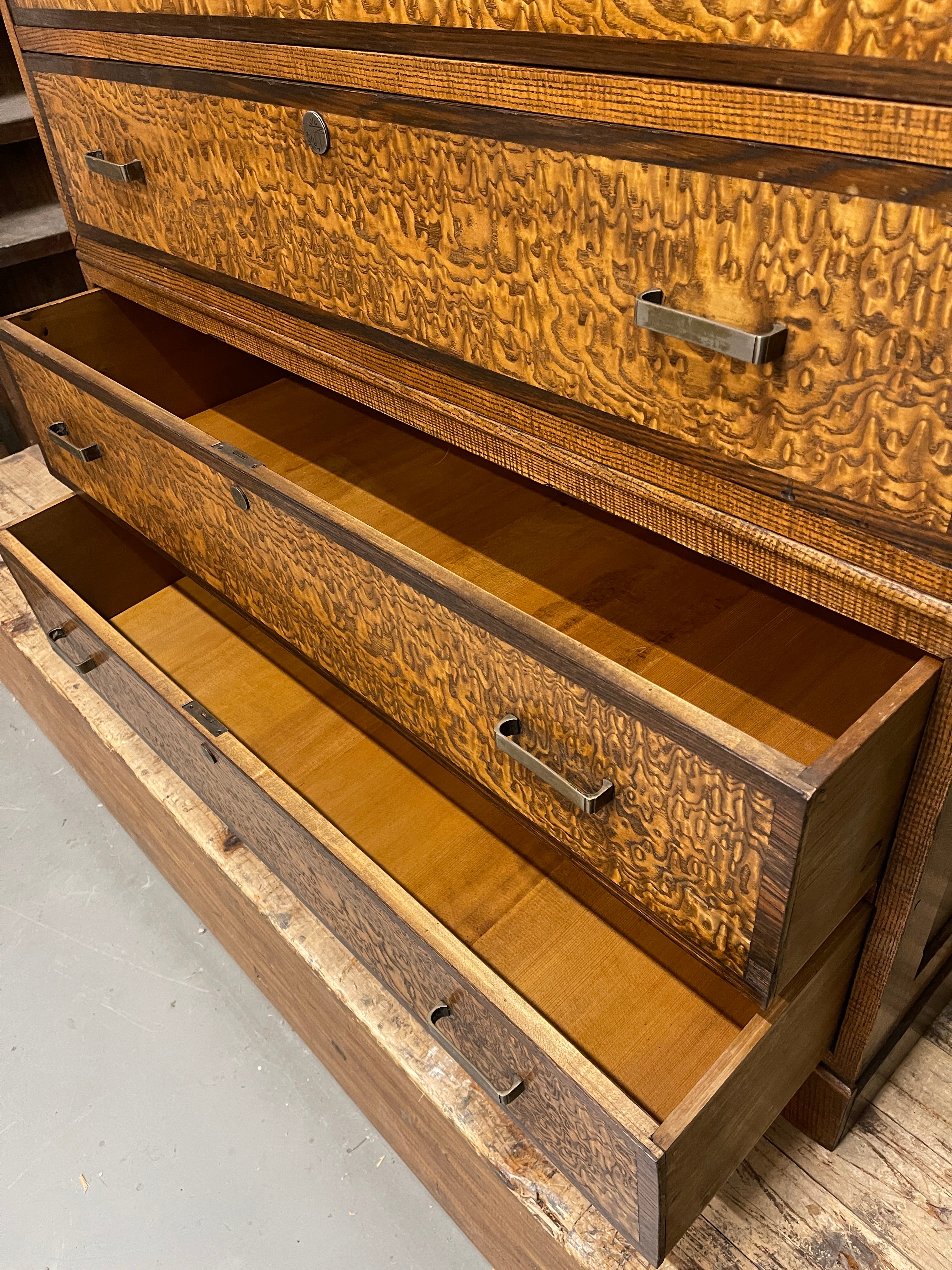 Vintage Japanese Kimono Storage Chest of Drawers From Hokkaido - Cedar & Mountain Ash| C.1930