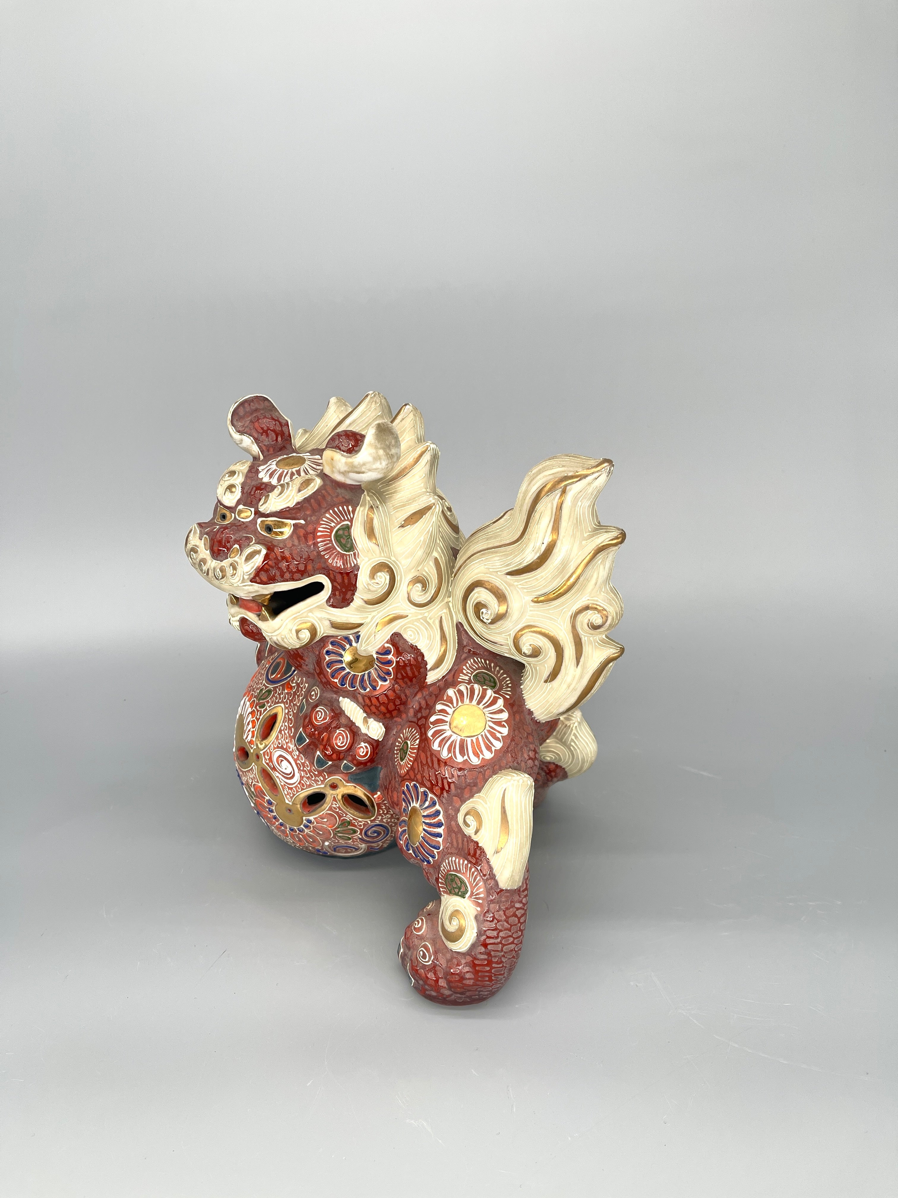 Vintage Japanese Kutani Porcelain Shi-Shi | c.1950