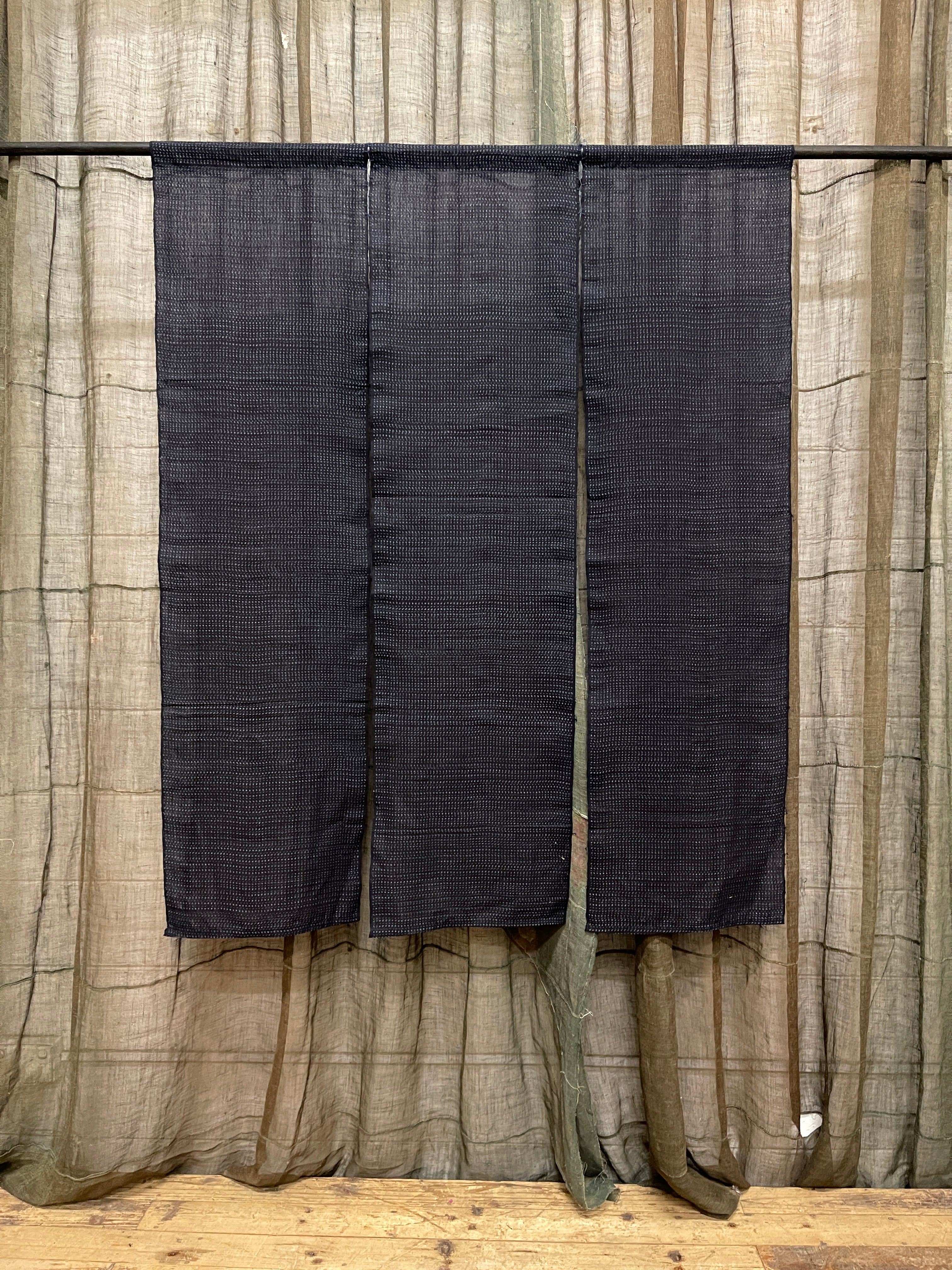 Vintage Japanese Noren - Dark Navy Cotton