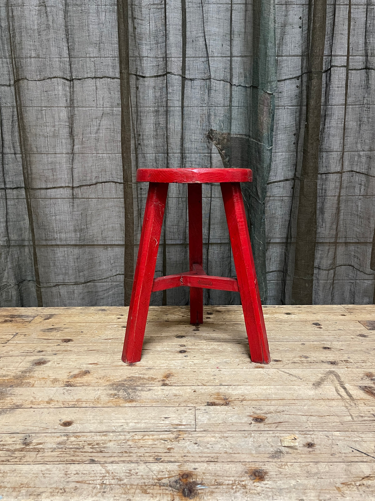 Chinese Provincial Stool - Red