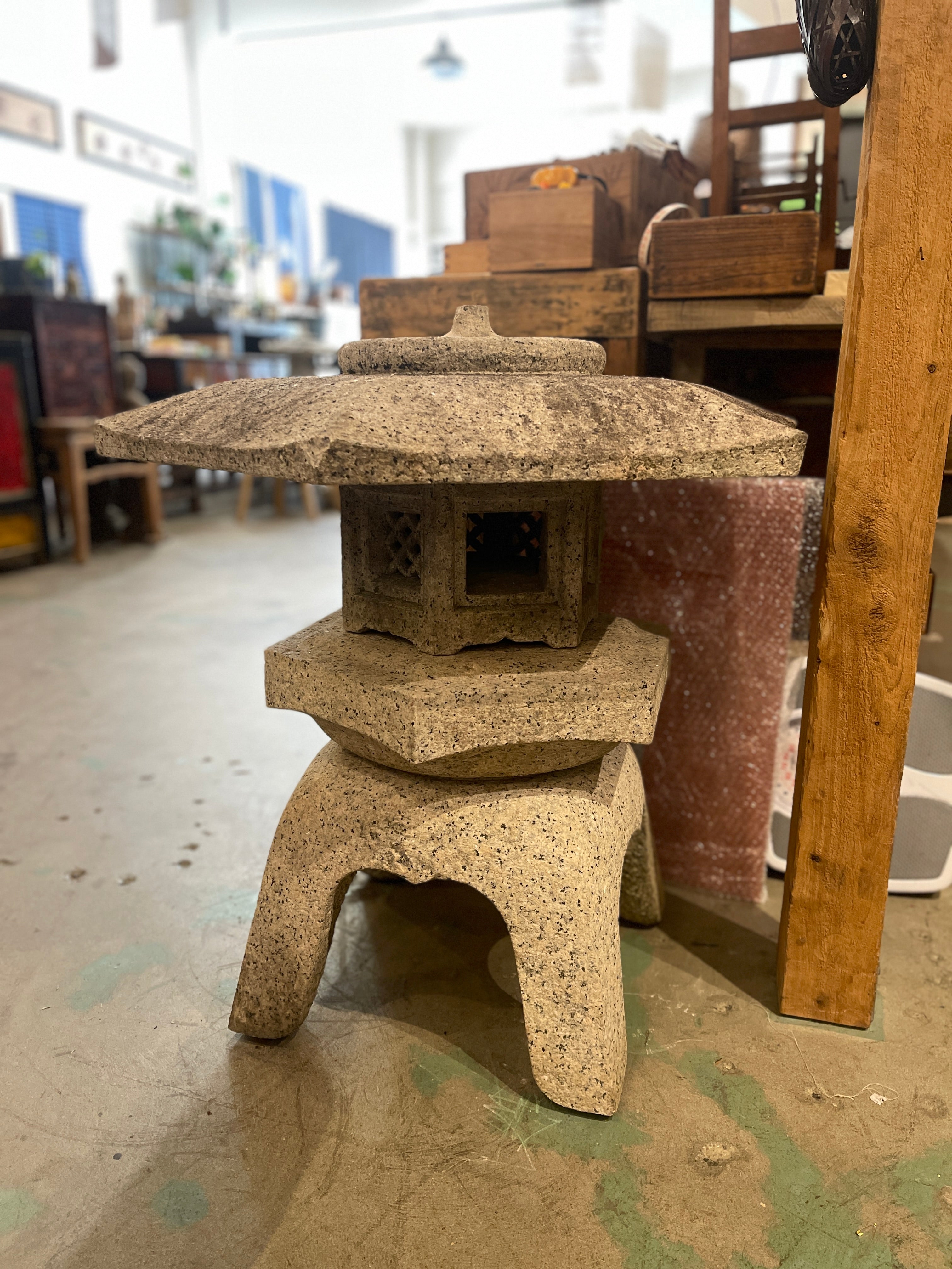 Japanese Yukimi Snow Garden Lantern - Granite | Mid 20th Century