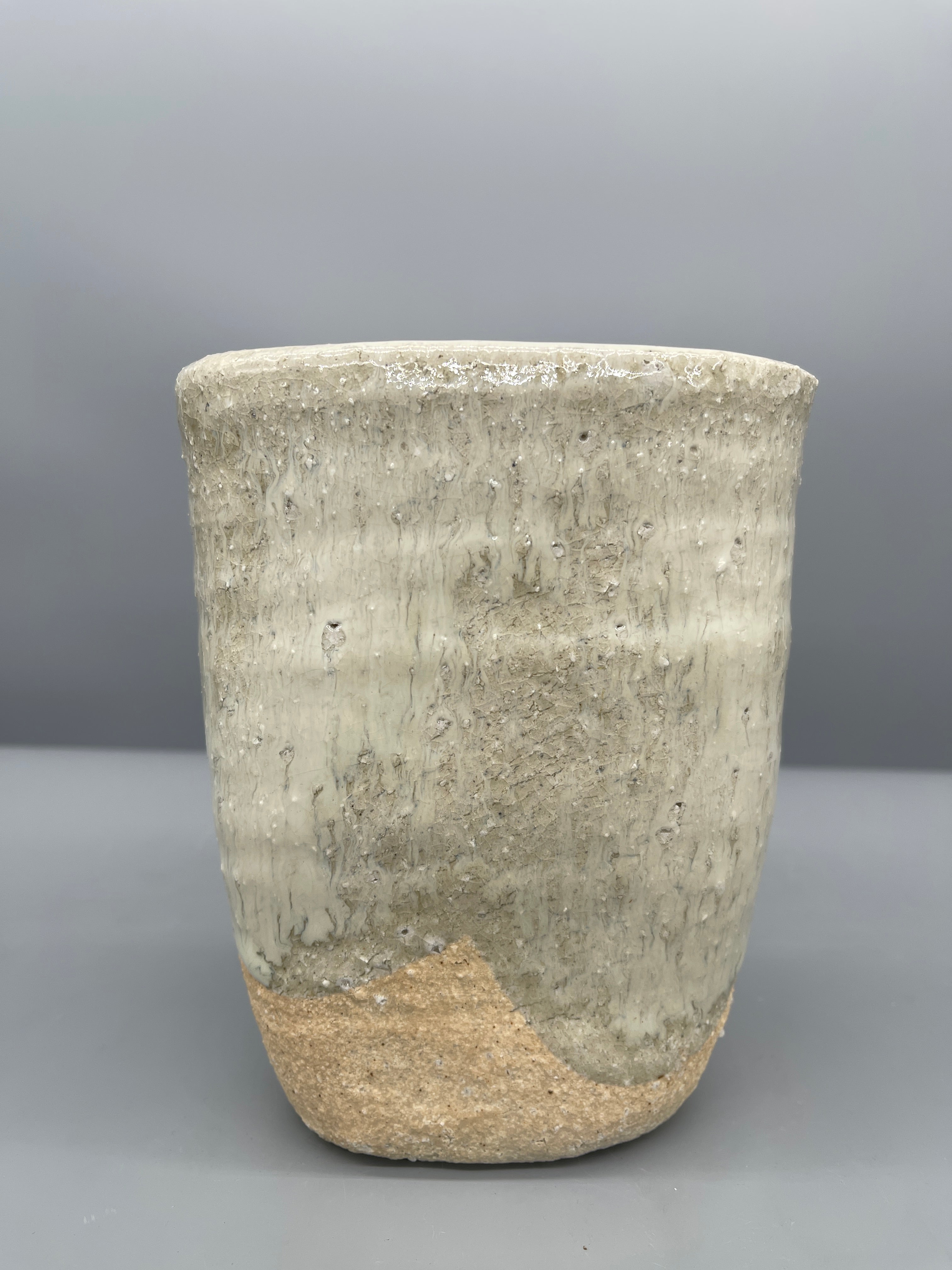 Vintage Japanese Pottery Wall Hanging Vase