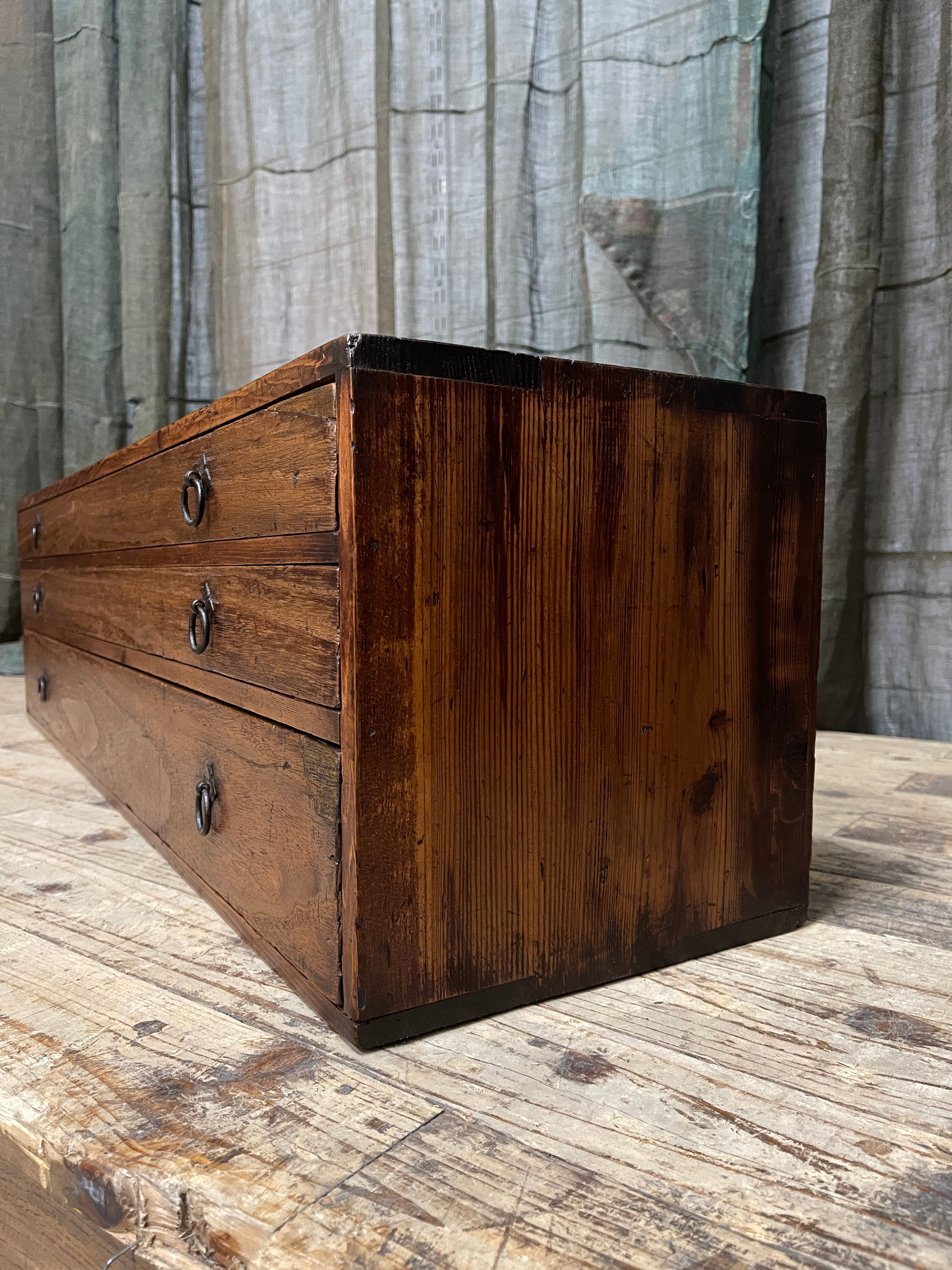Japanese Low 3 Drawer Chest- Cypress & Paulownia | Meiji