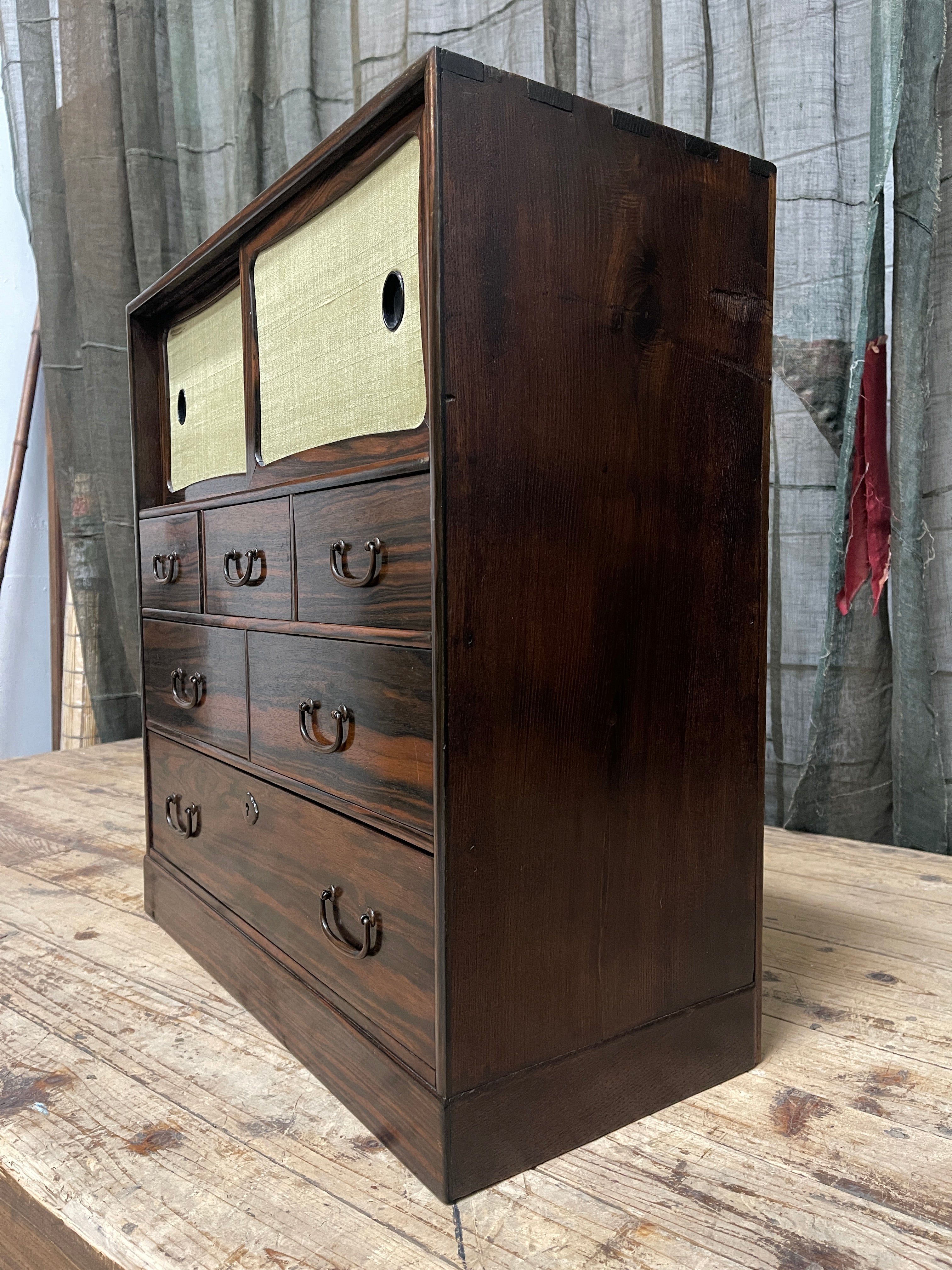 Cha Dansu, Japanese Tea Cabinet - Elm | Midcentury