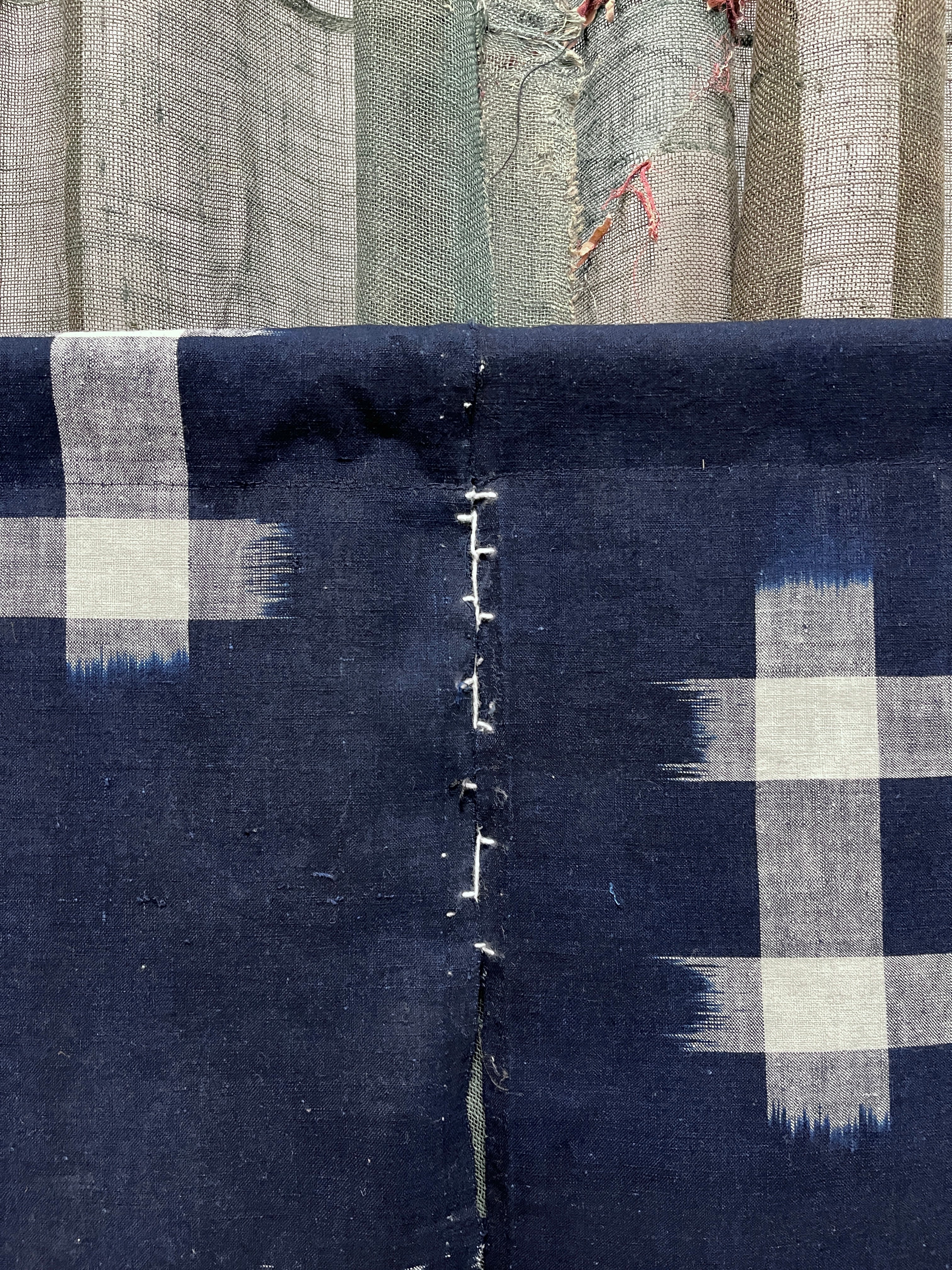 Vintage Japanese Noren - Indigo Kasuri Cotton