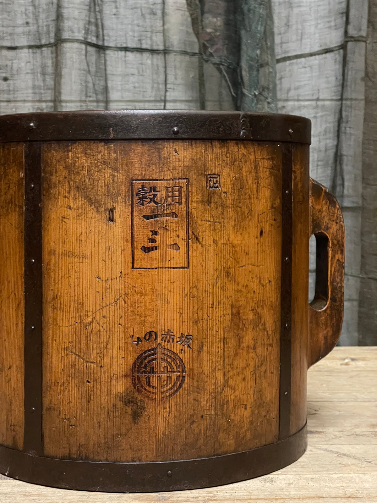 Tomasu, Vintage Japanese Rice Measure Bucket