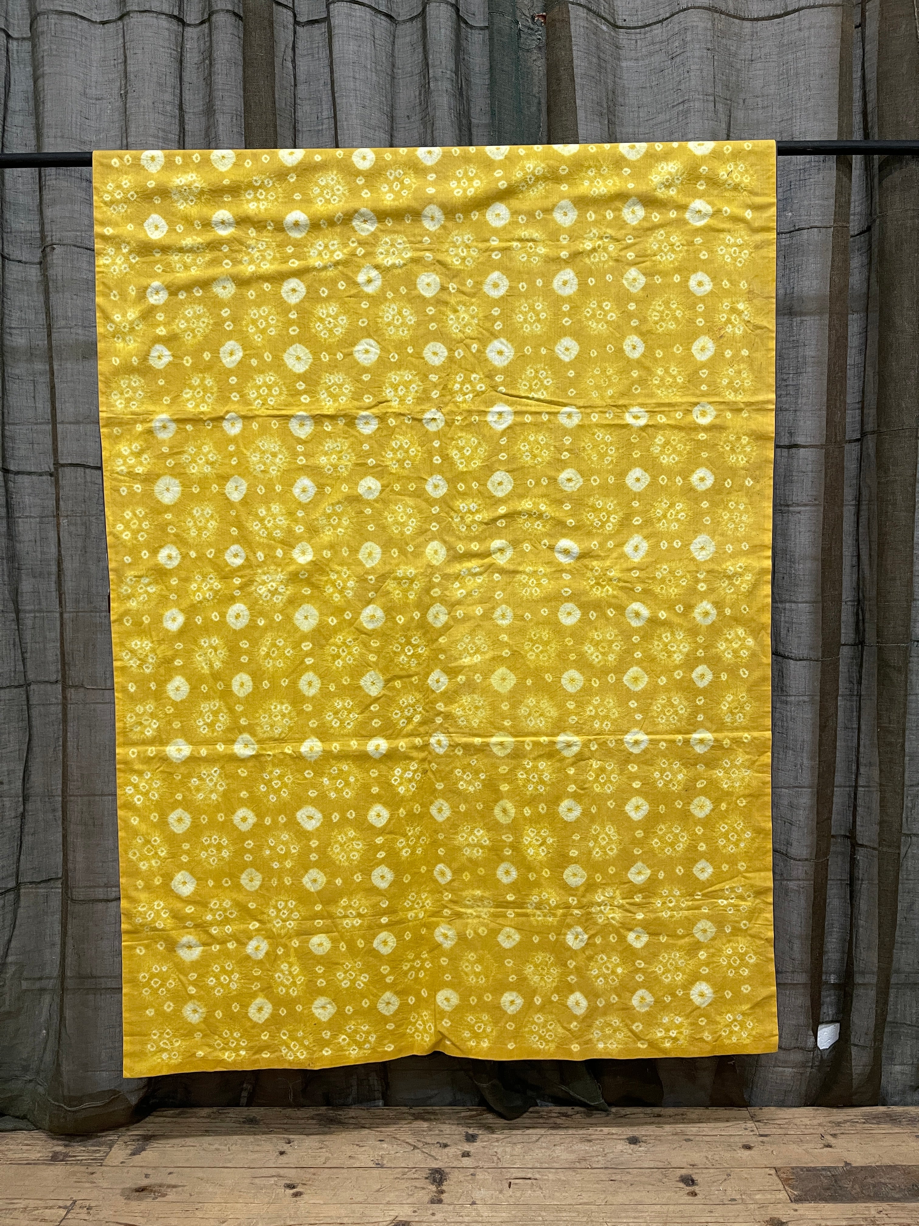 Vintage Japanese Yellow Shibori Cotton | 1950's