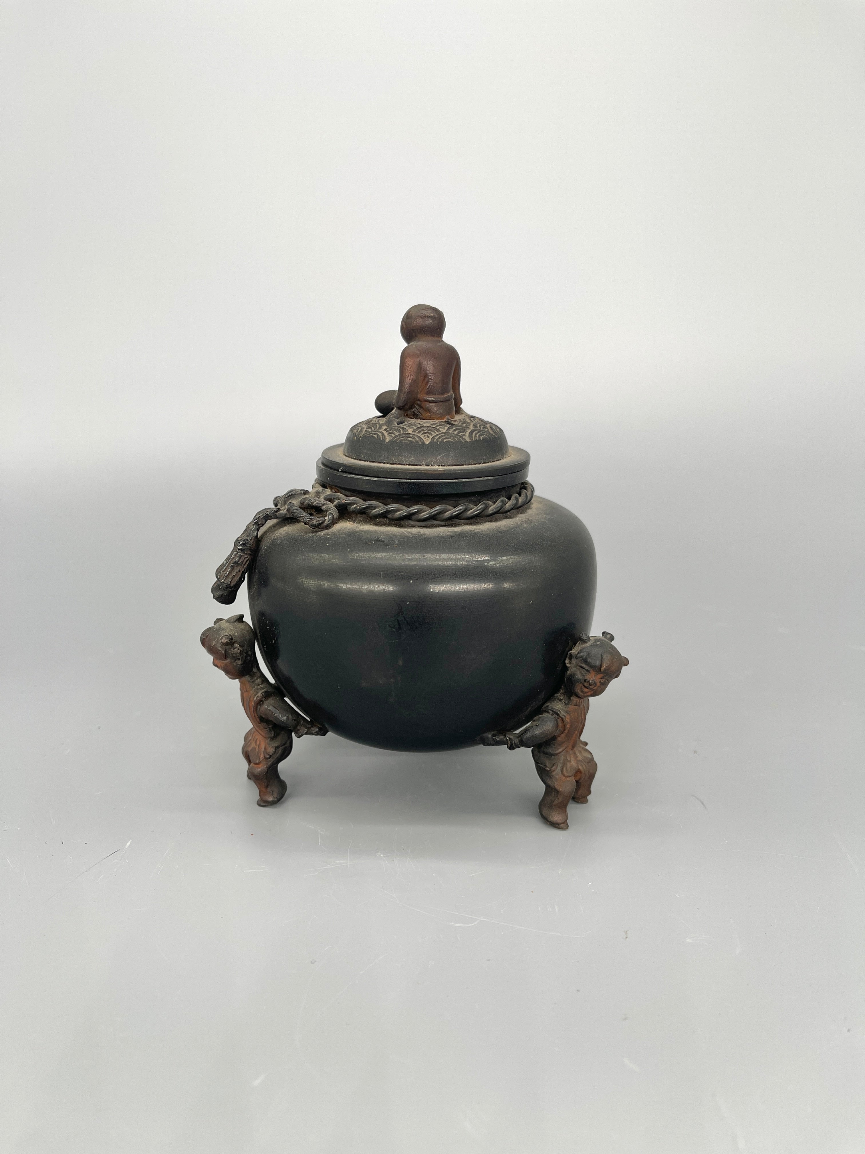 Vintage Japanese Koro, Incense Burner with Child figures