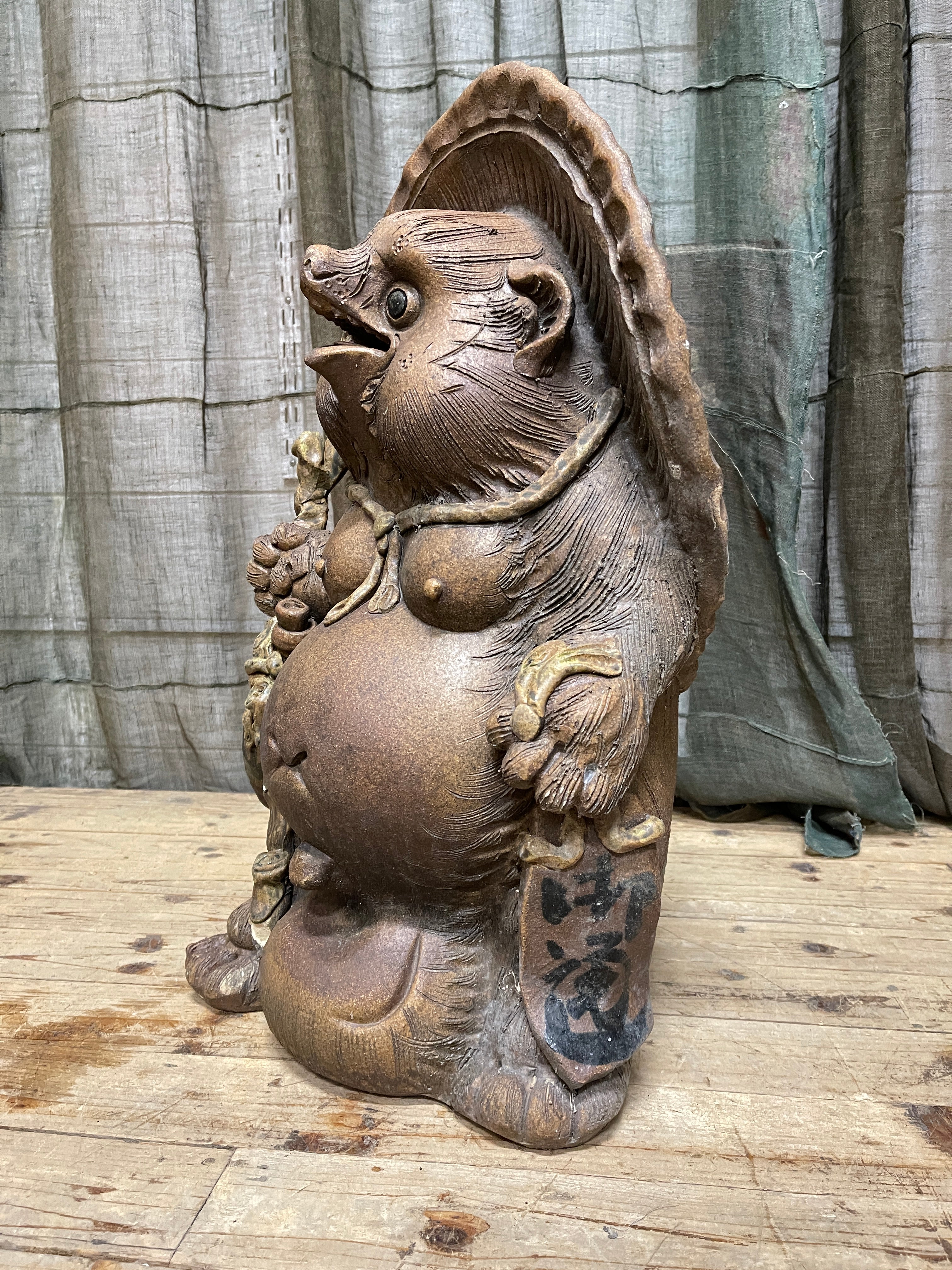Vintage Tanuki Statue, Hand-Crafted