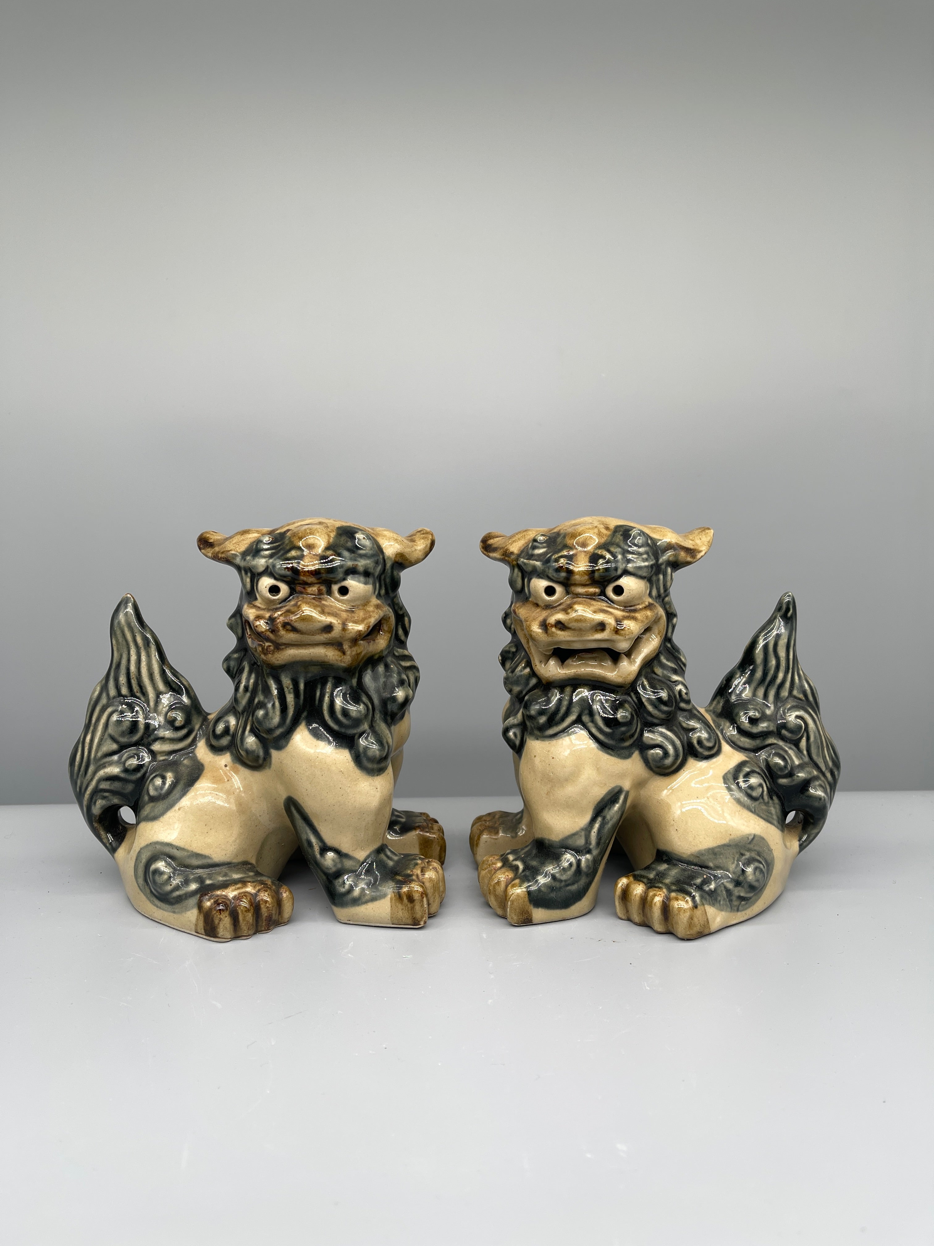 Pair Of Japanese Pottery Shi-Shi | c.1960