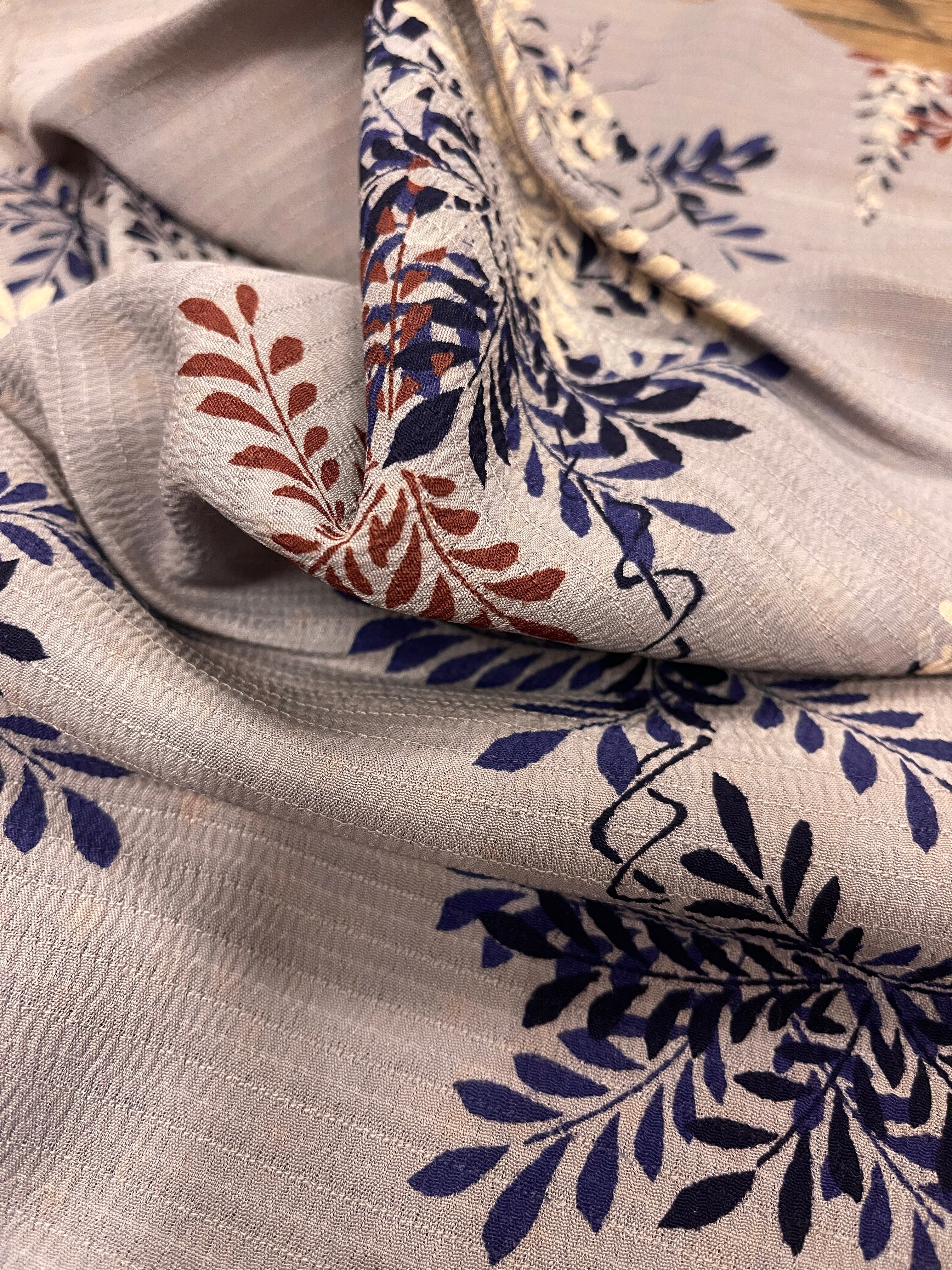 Japanese Silk Lavendar wth Wisteria Design